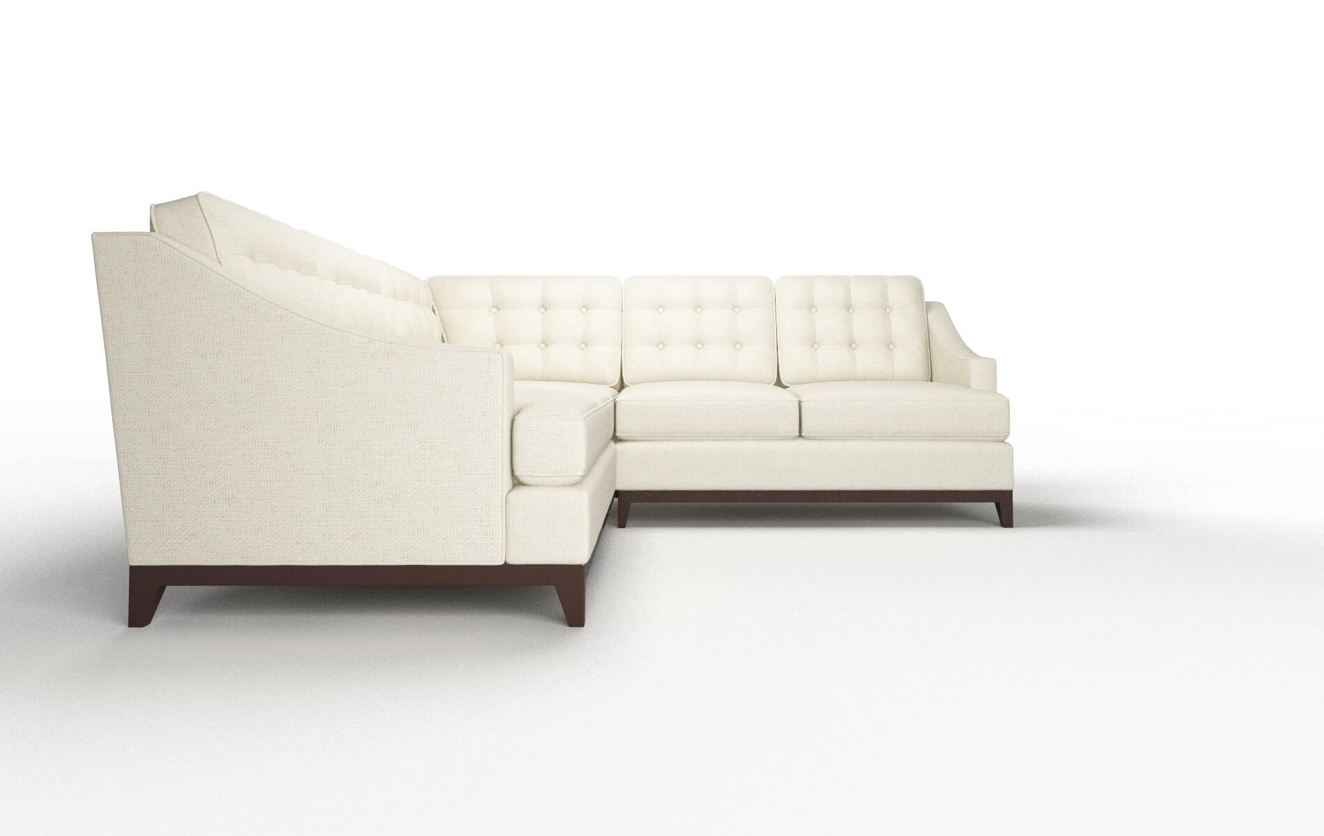 Geneva Phoenix Ivory Sectional espresso legs 2