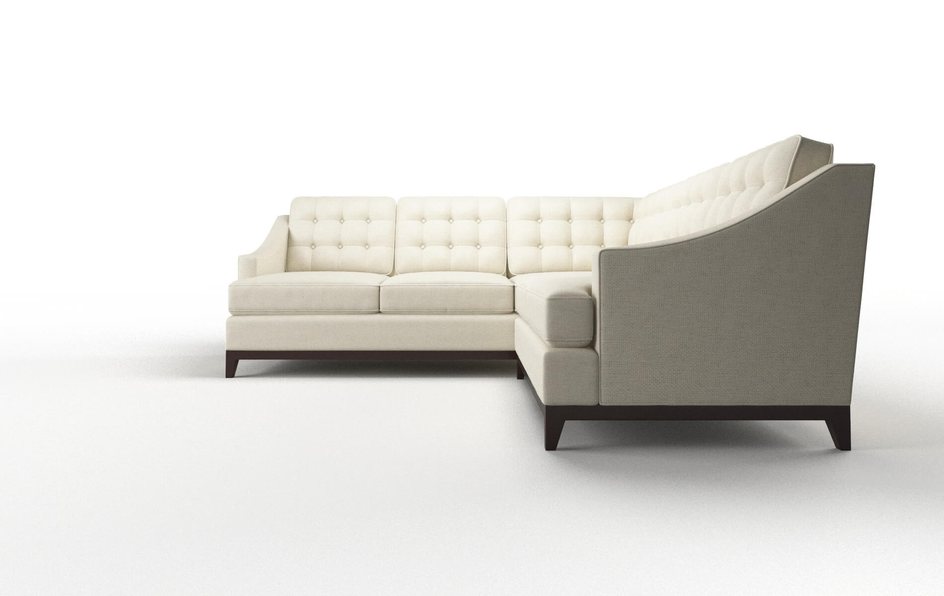 Geneva Phoenix Ivory Sectional espresso legs 5