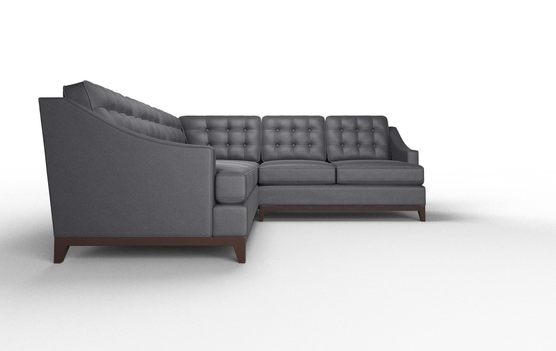 Geneva Redondo Navy Sectional espresso legs 2