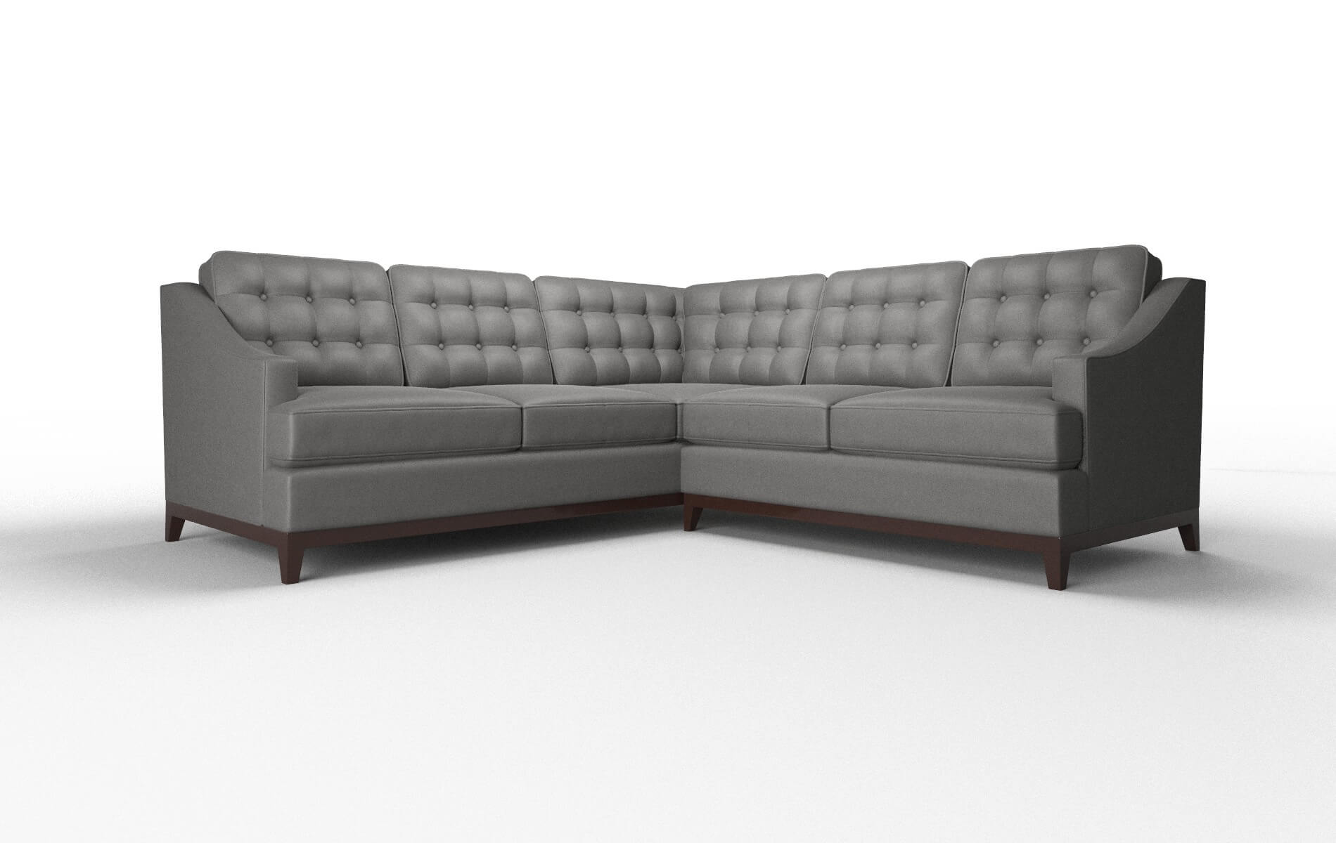 Geneva Rocket Charcoal Sectional espresso legs 1