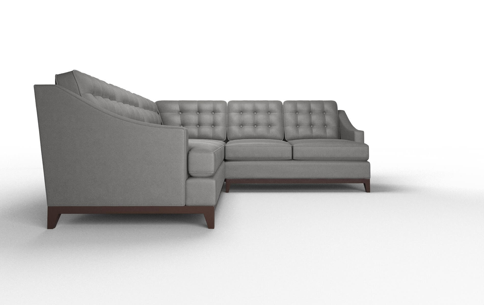Geneva Rocket Charcoal Sectional espresso legs 2