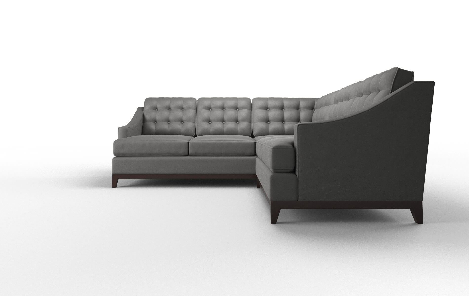 Geneva Rocket Charcoal Sectional espresso legs 5