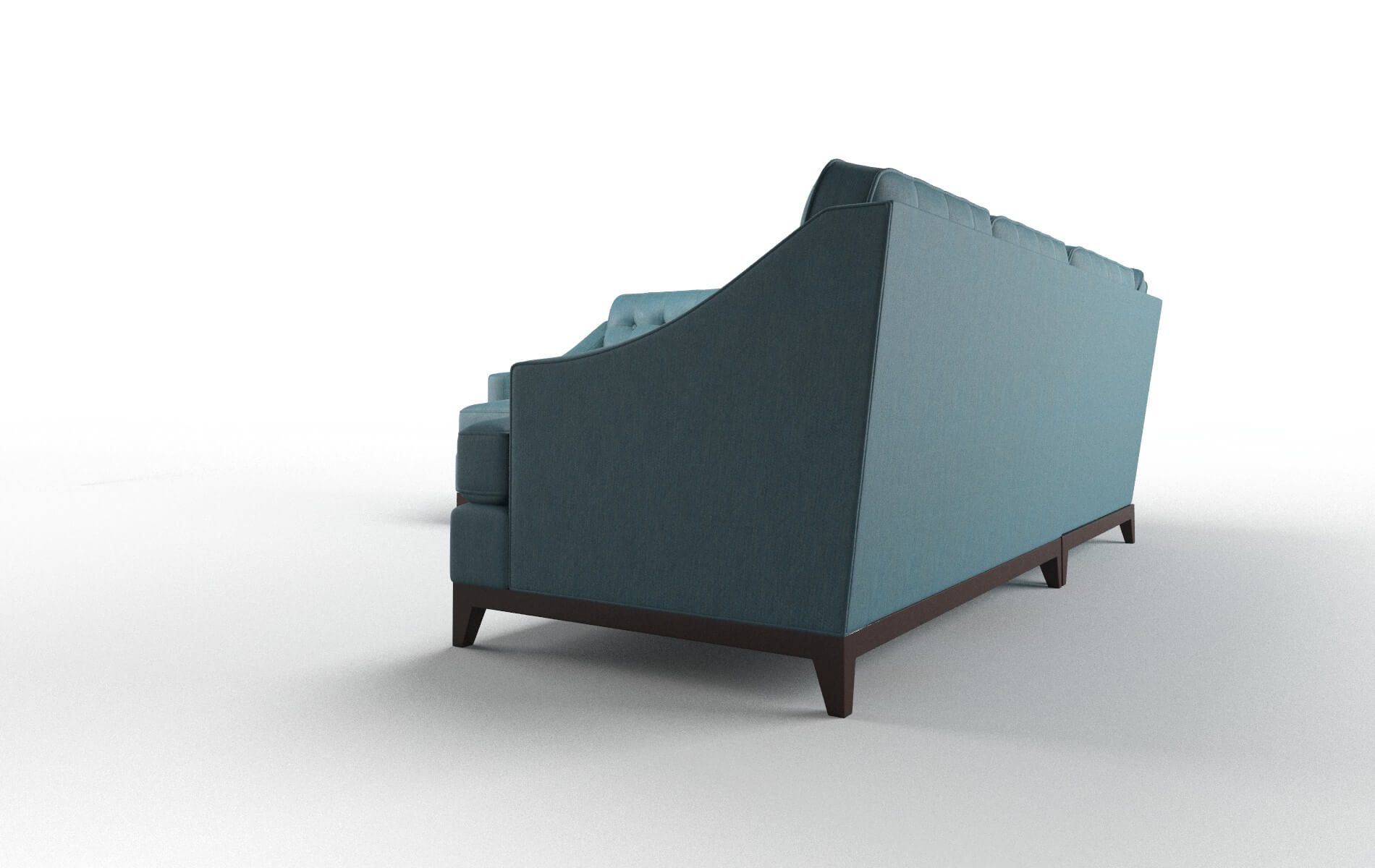 Geneva Royale Electric_blue Sectional espresso legs 4