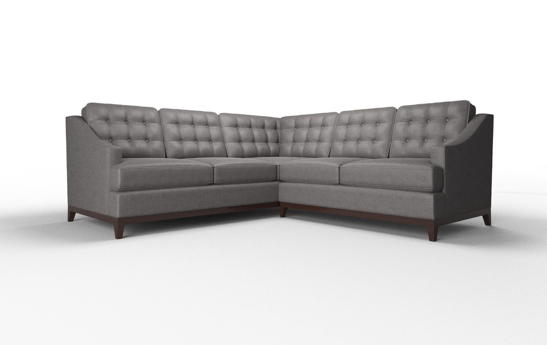 Geneva Sasha Grey Sectional espresso legs