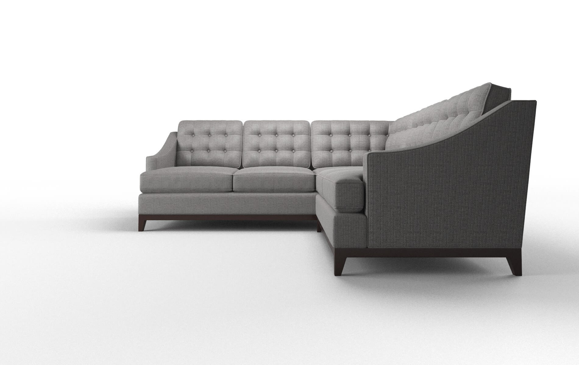 Geneva Terrain Oatmeal Sectional espresso legs 5