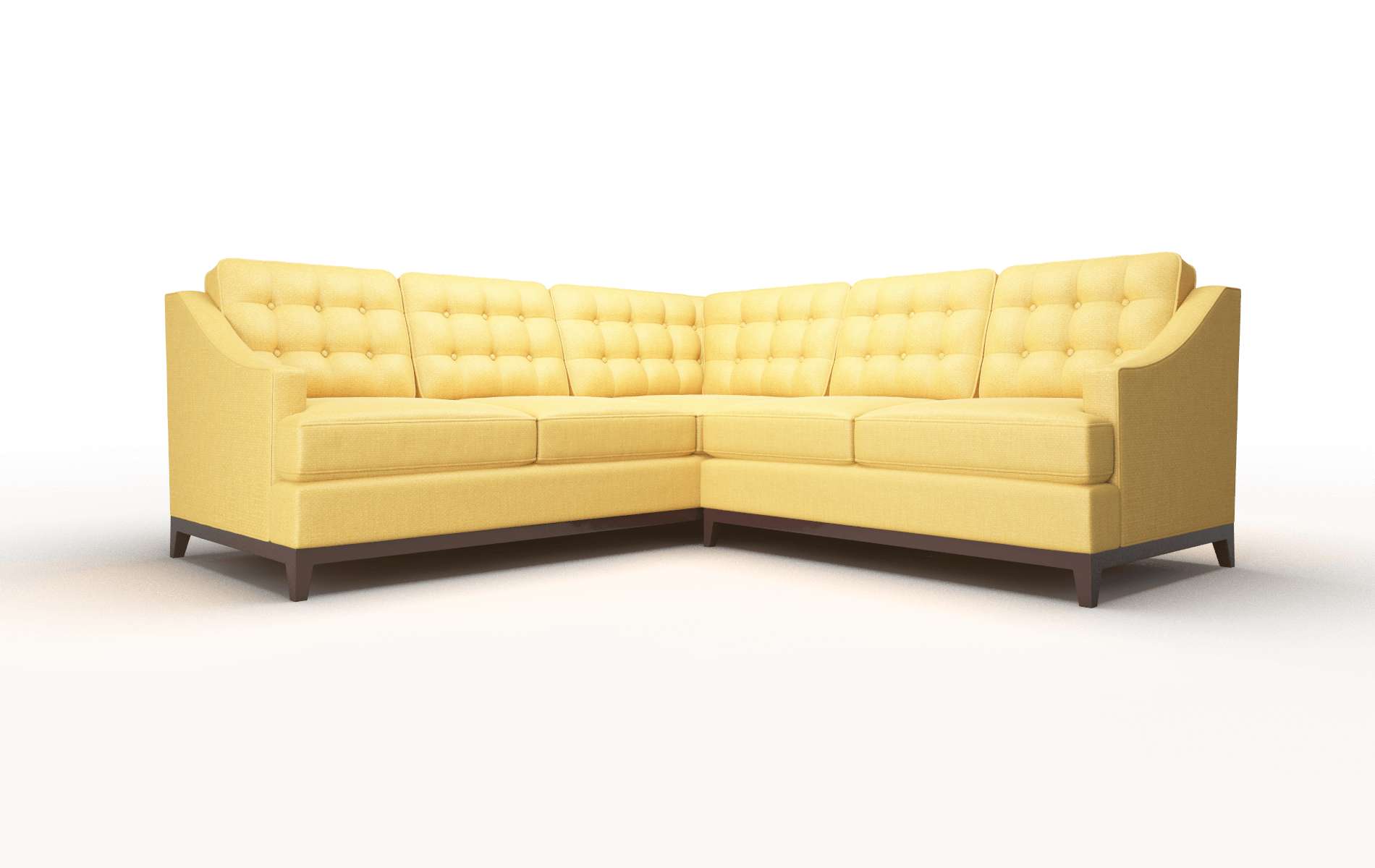 Geneva Tess Turmeric Sectional espresso legs 1