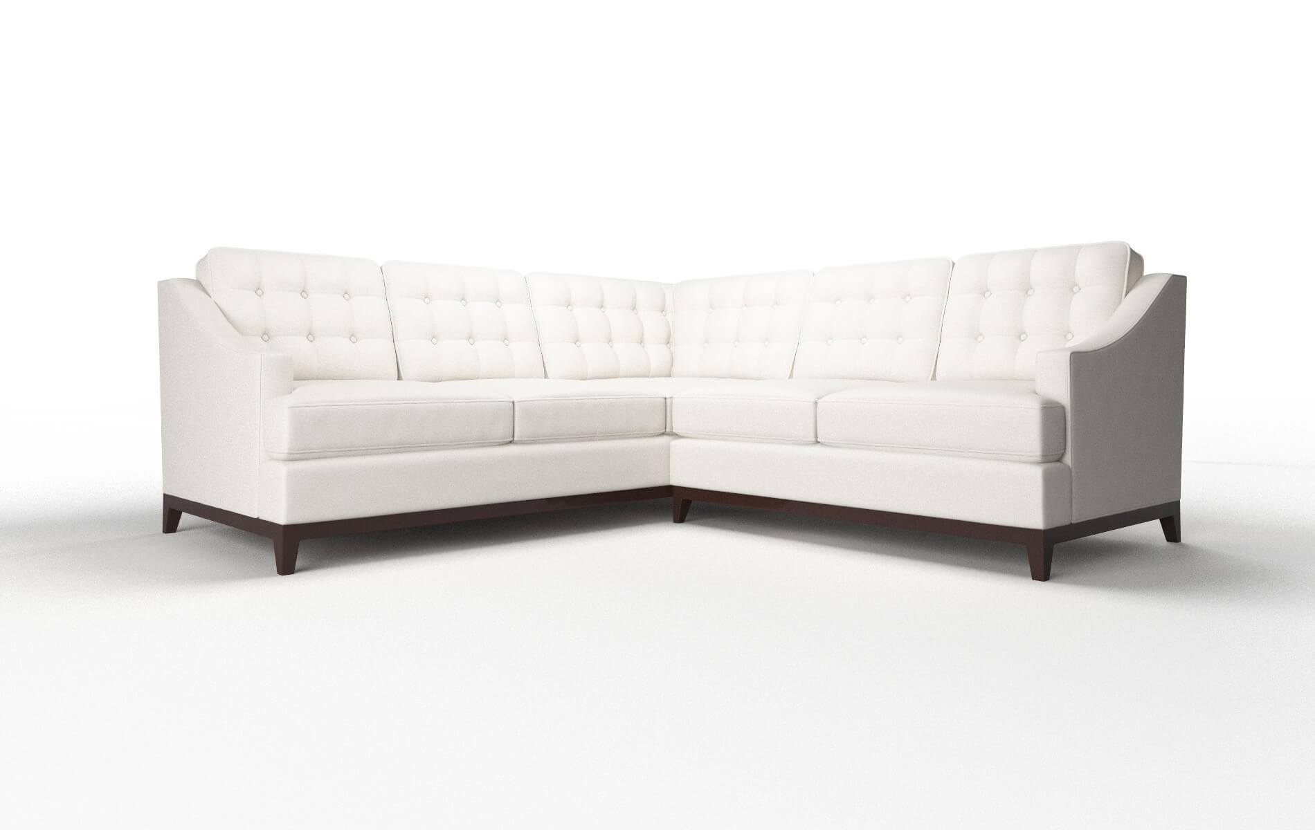 Geneva Venice Eggshell Sectional espresso legs 1