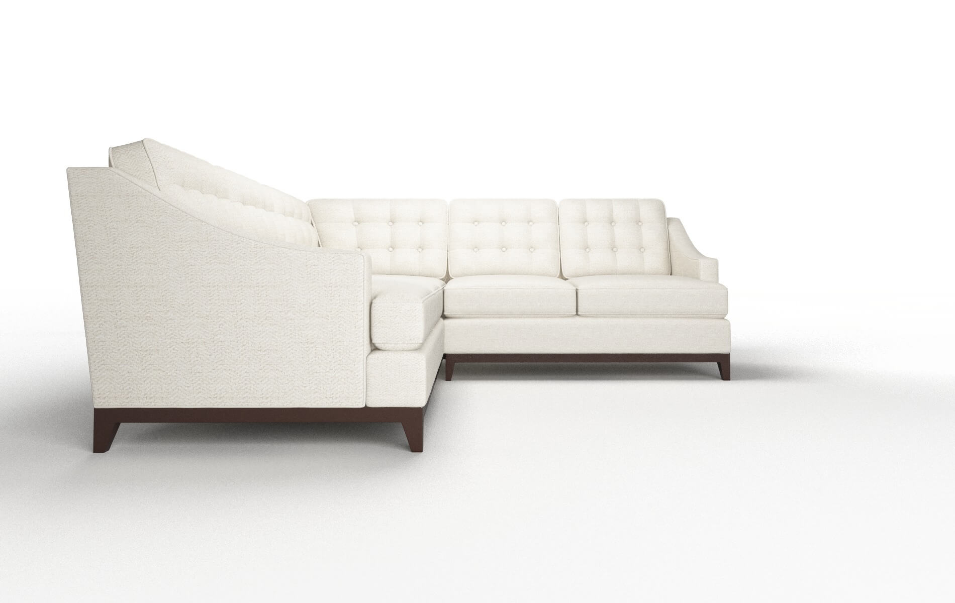 Geneva Venus Cream Sectional espresso legs 2