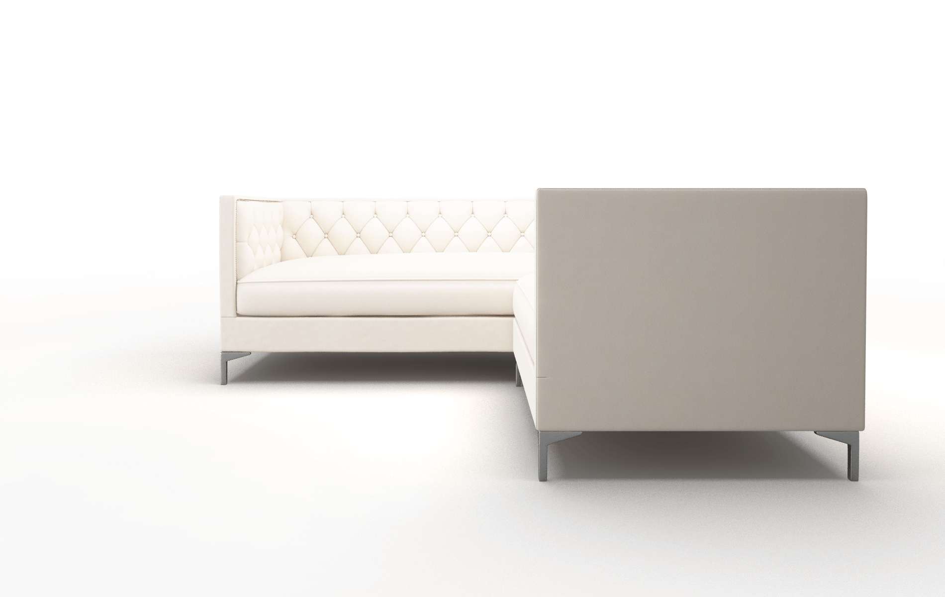 Gosford Blanche Milky Sectional metal legs 5