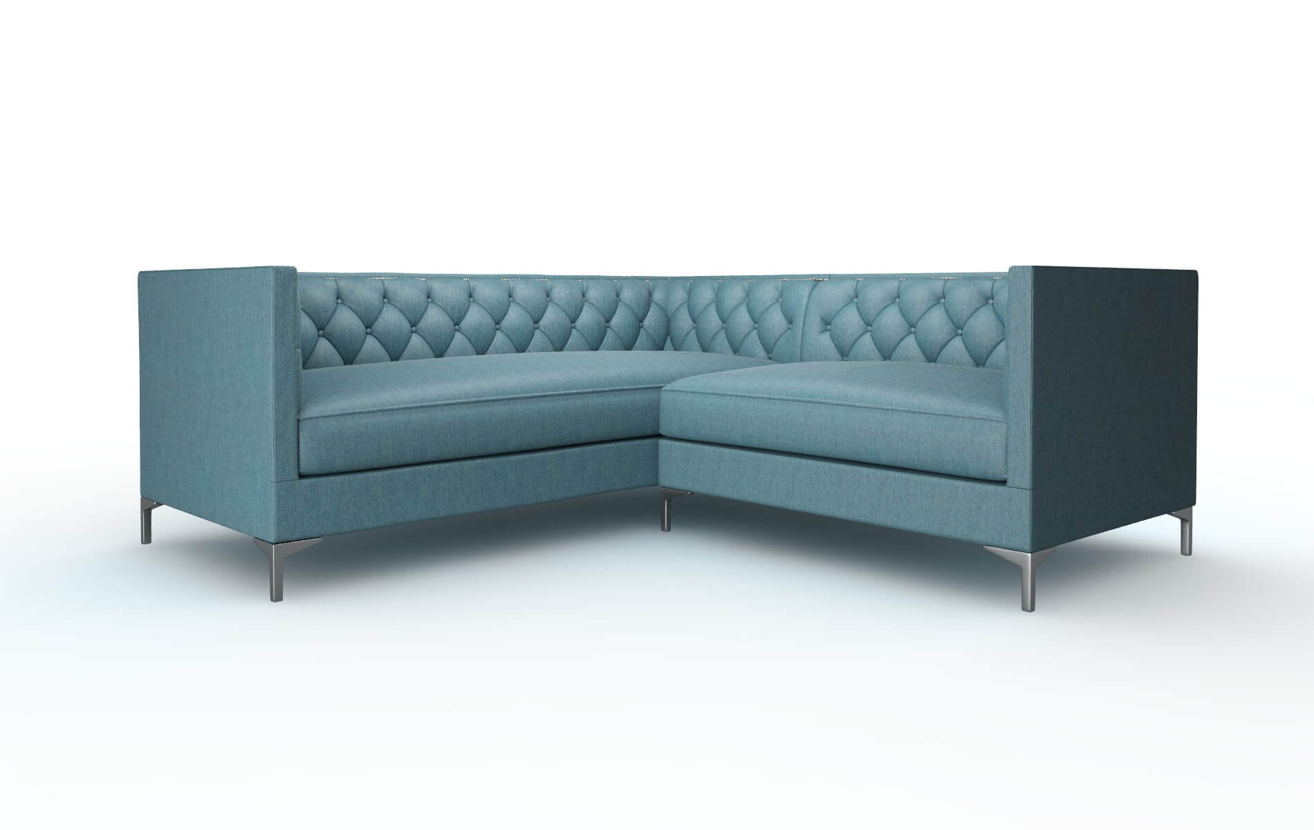 Gosford Cosmo Teal Sectional metal legs 1