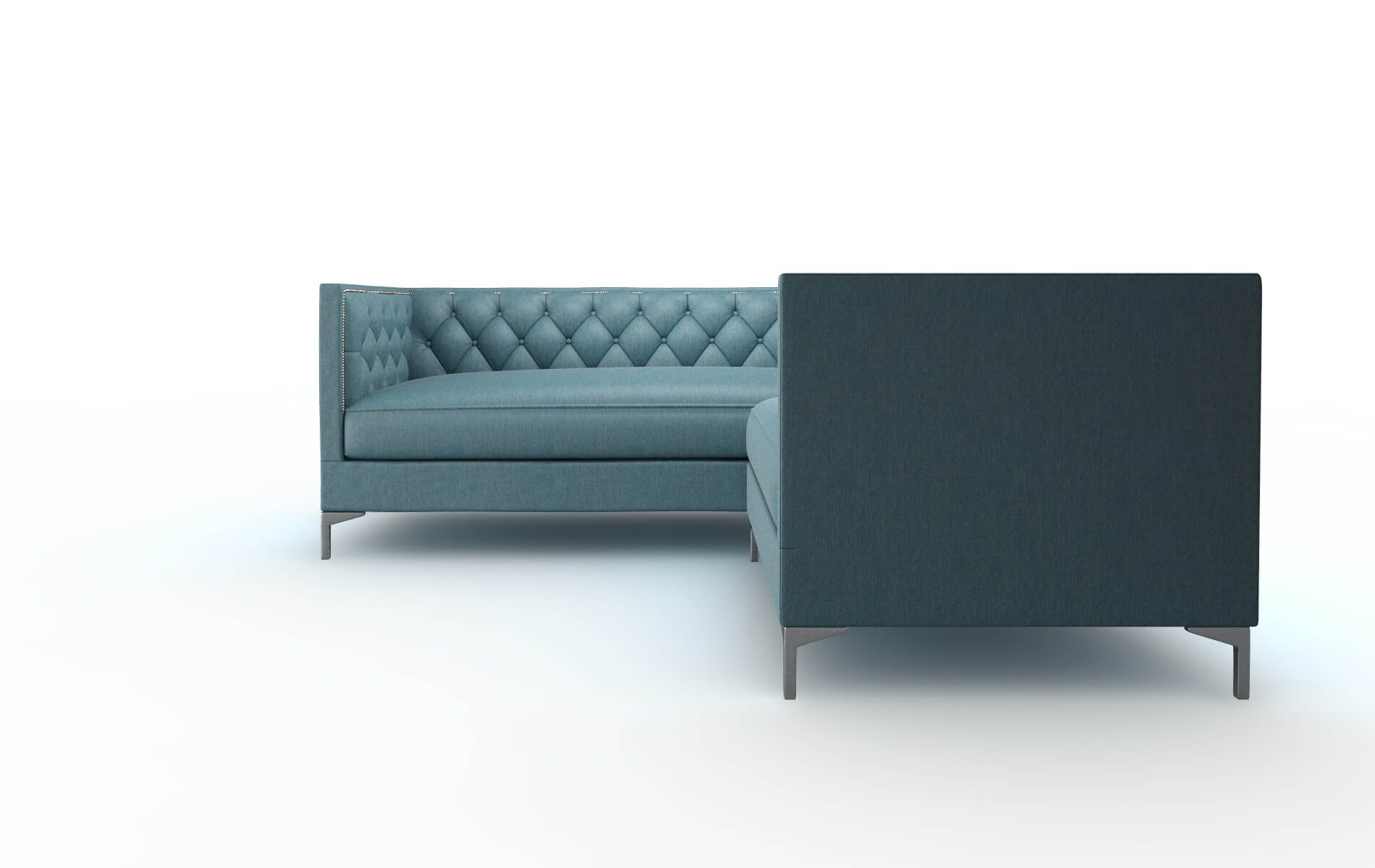 Gosford Cosmo Teal Sectional metal legs 5