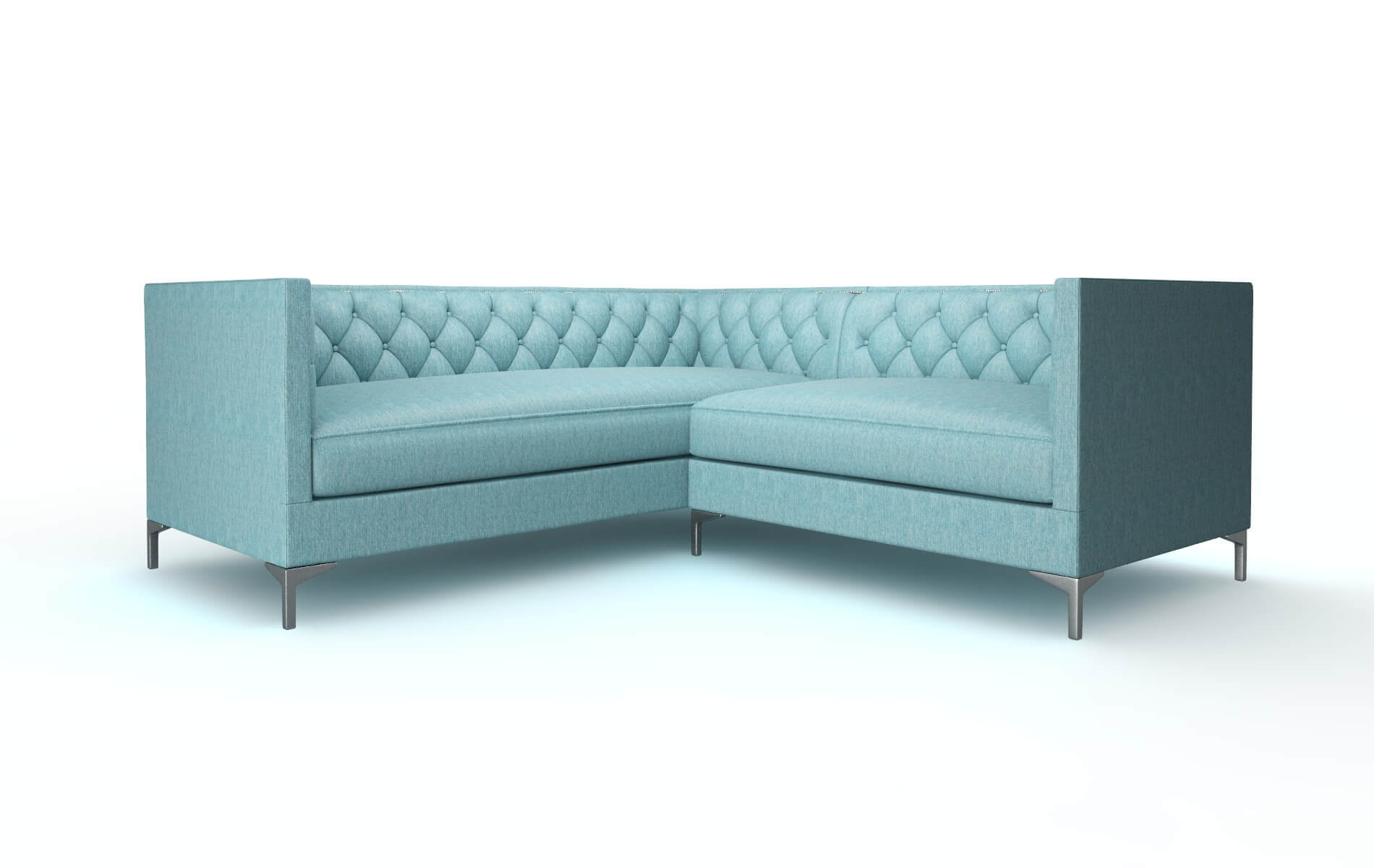 Gosford Cosmo Turquoise Sectional metal legs 1