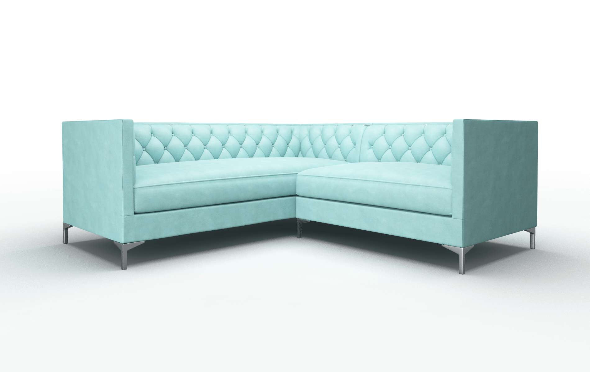 Gosford Curious Turquoise Sectional metal legs