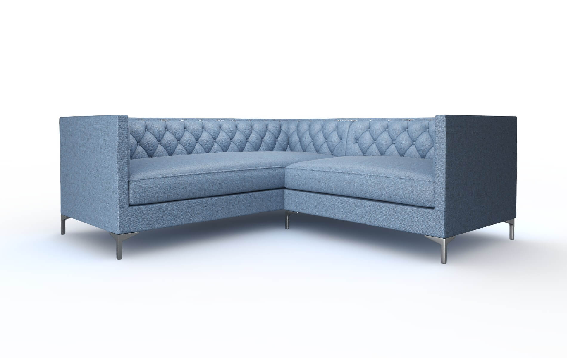 Gosford Derby Navy Sectional metal legs