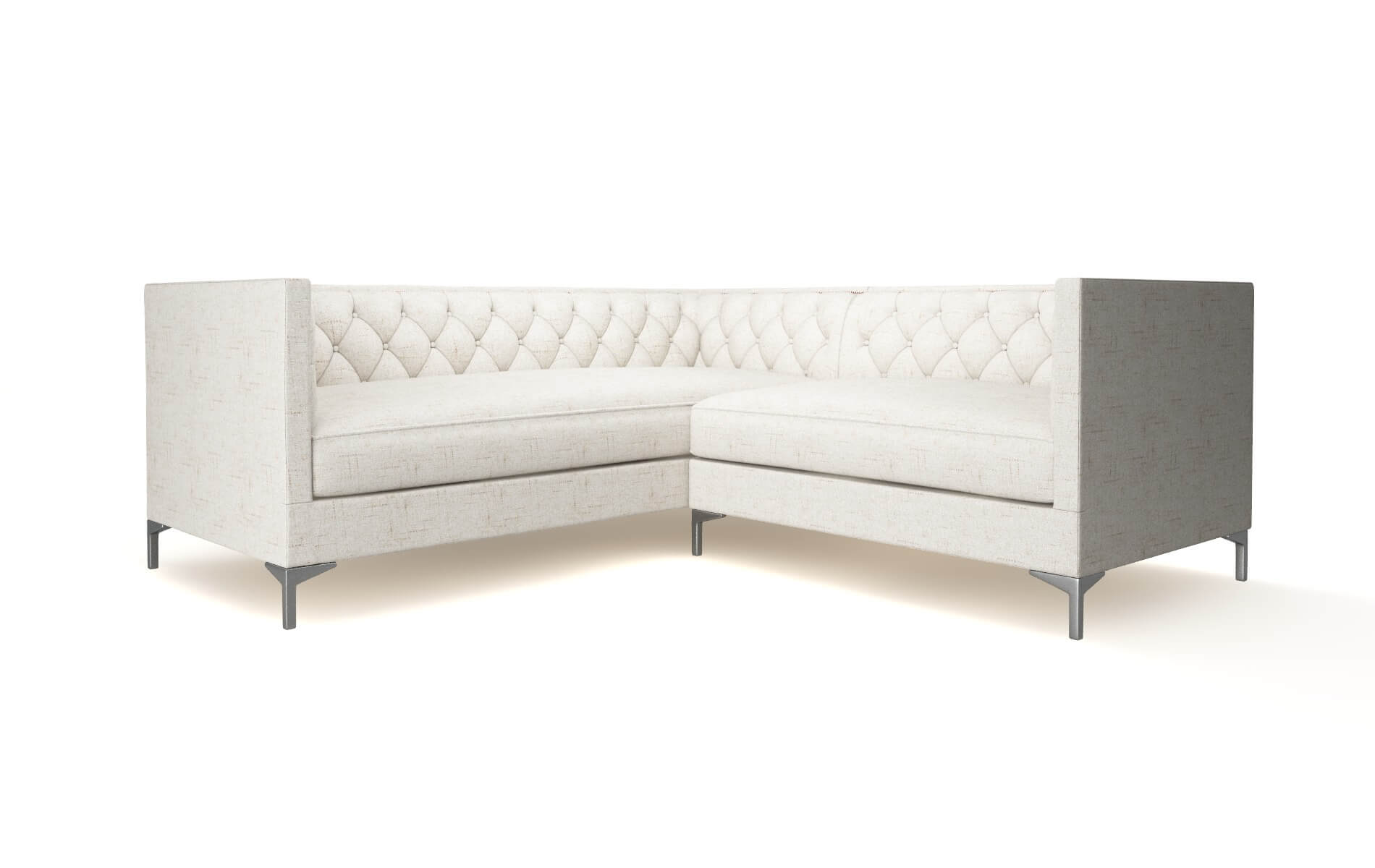 Gosford Derby Taupe Sectional metal legs