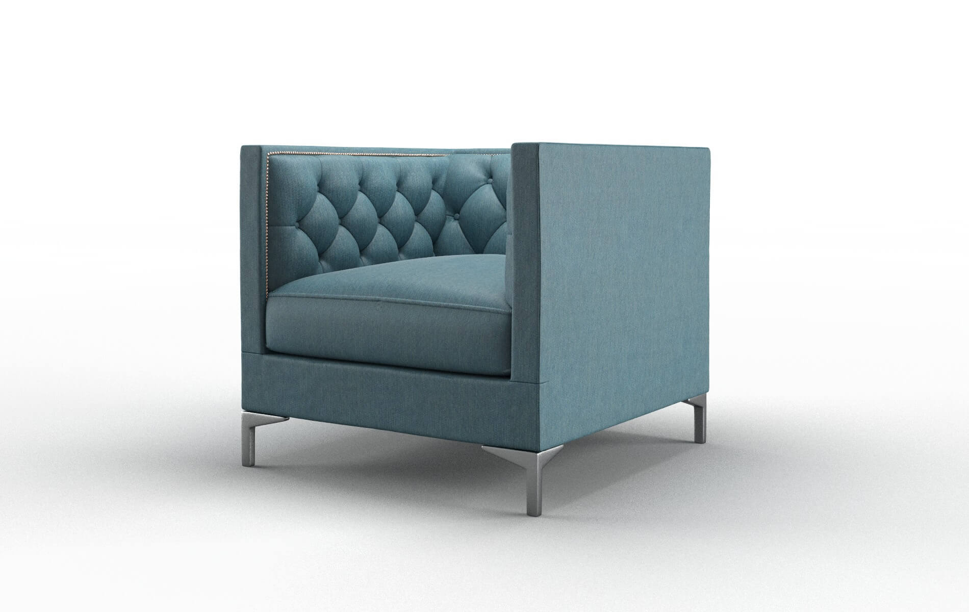 Gosford Hepburn Teal Chair metal legs 4