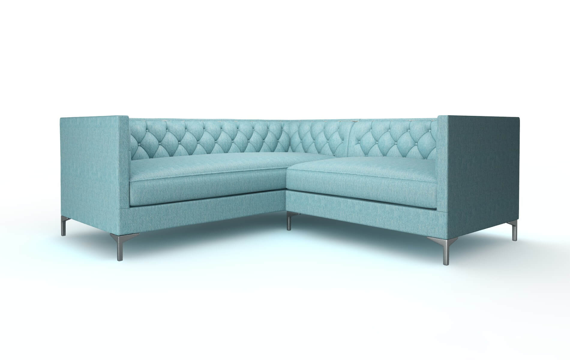 Gosford Lana Peacock Sectional metal legs 1