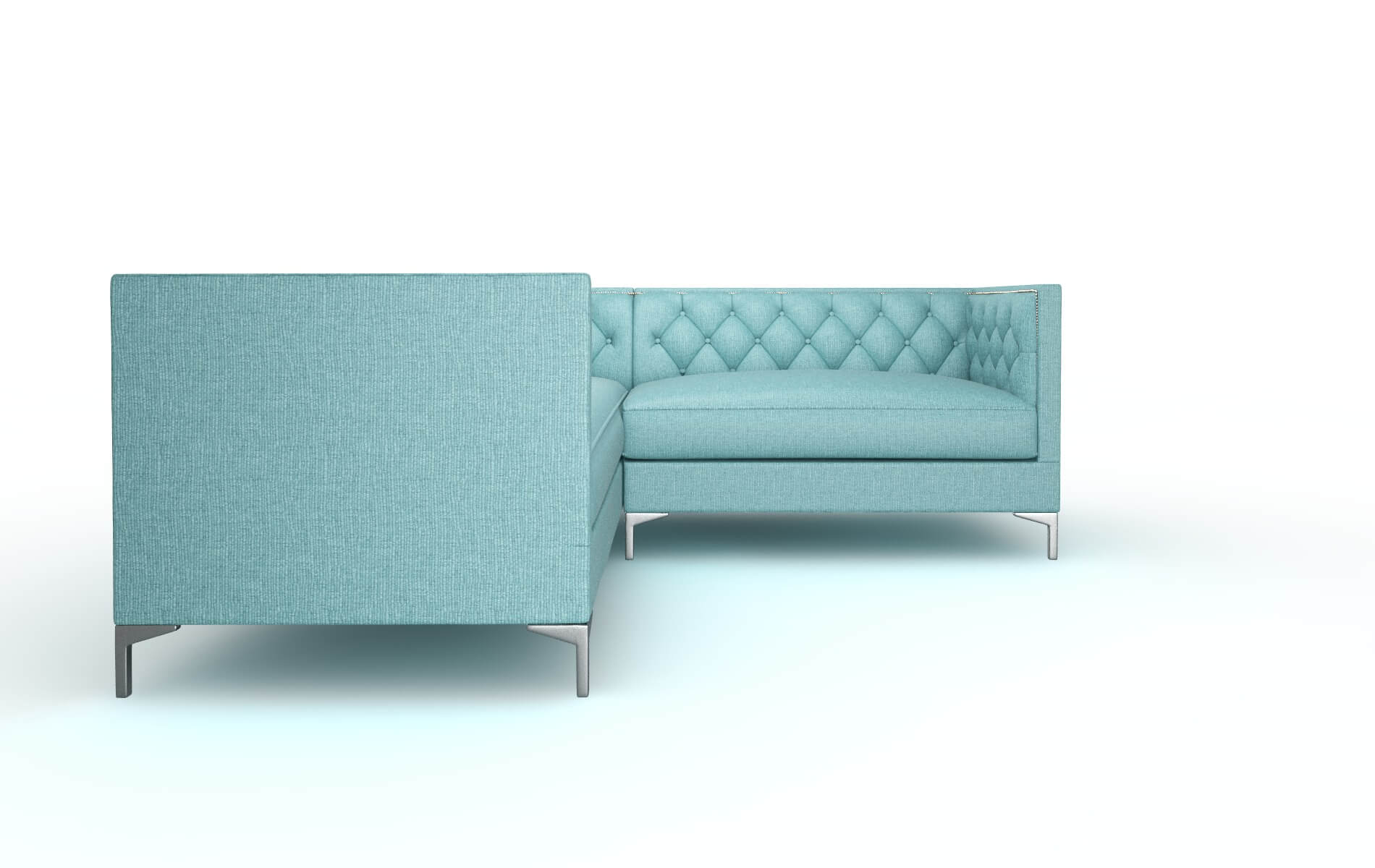 Gosford Parker Turquoise Sectional metal legs 2