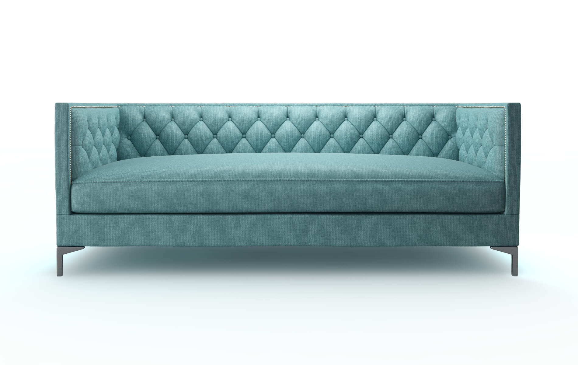 Gosford Parker Turquoise Sofa metal legs 1