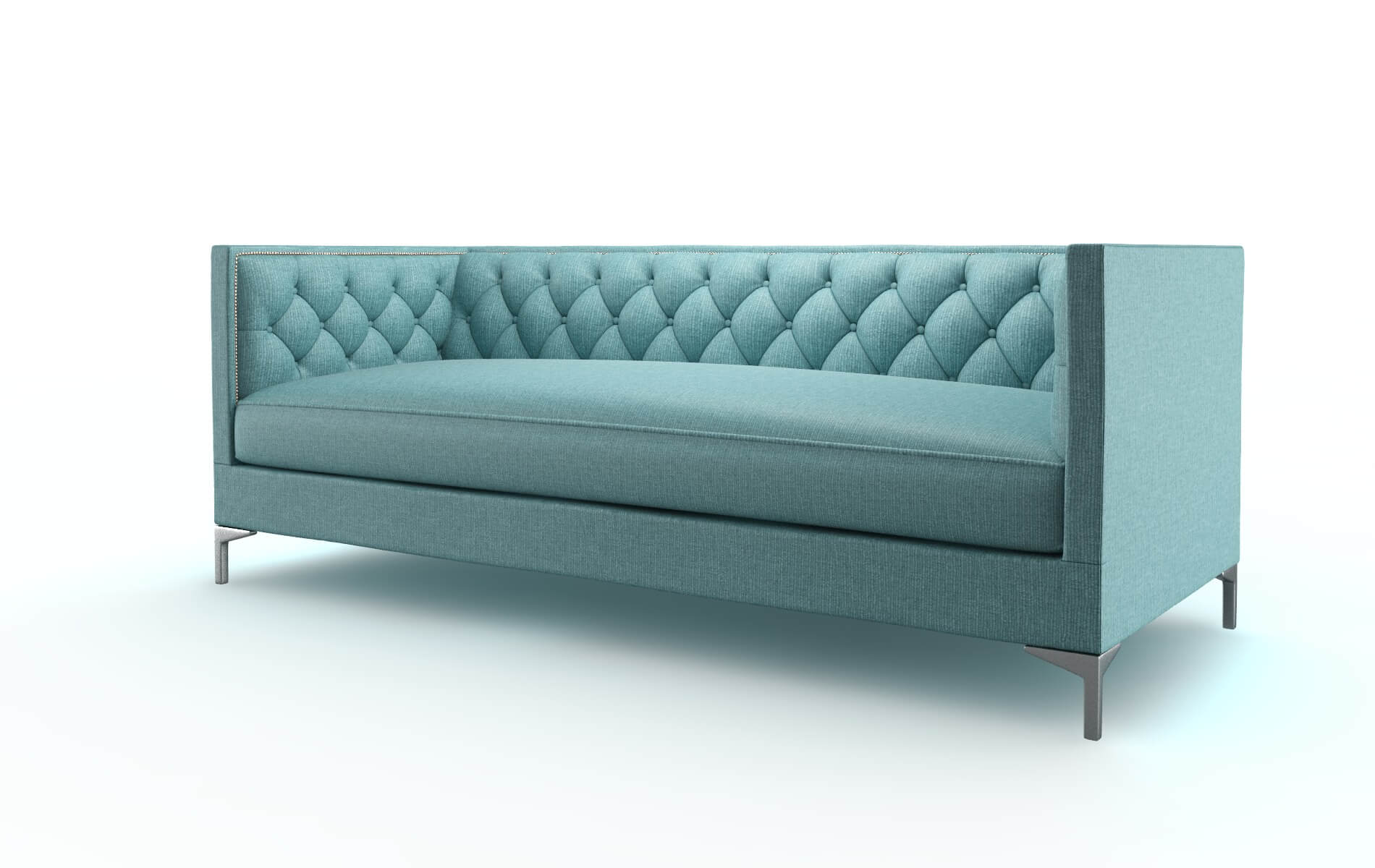 Gosford Parker Turquoise Sofa metal legs 4