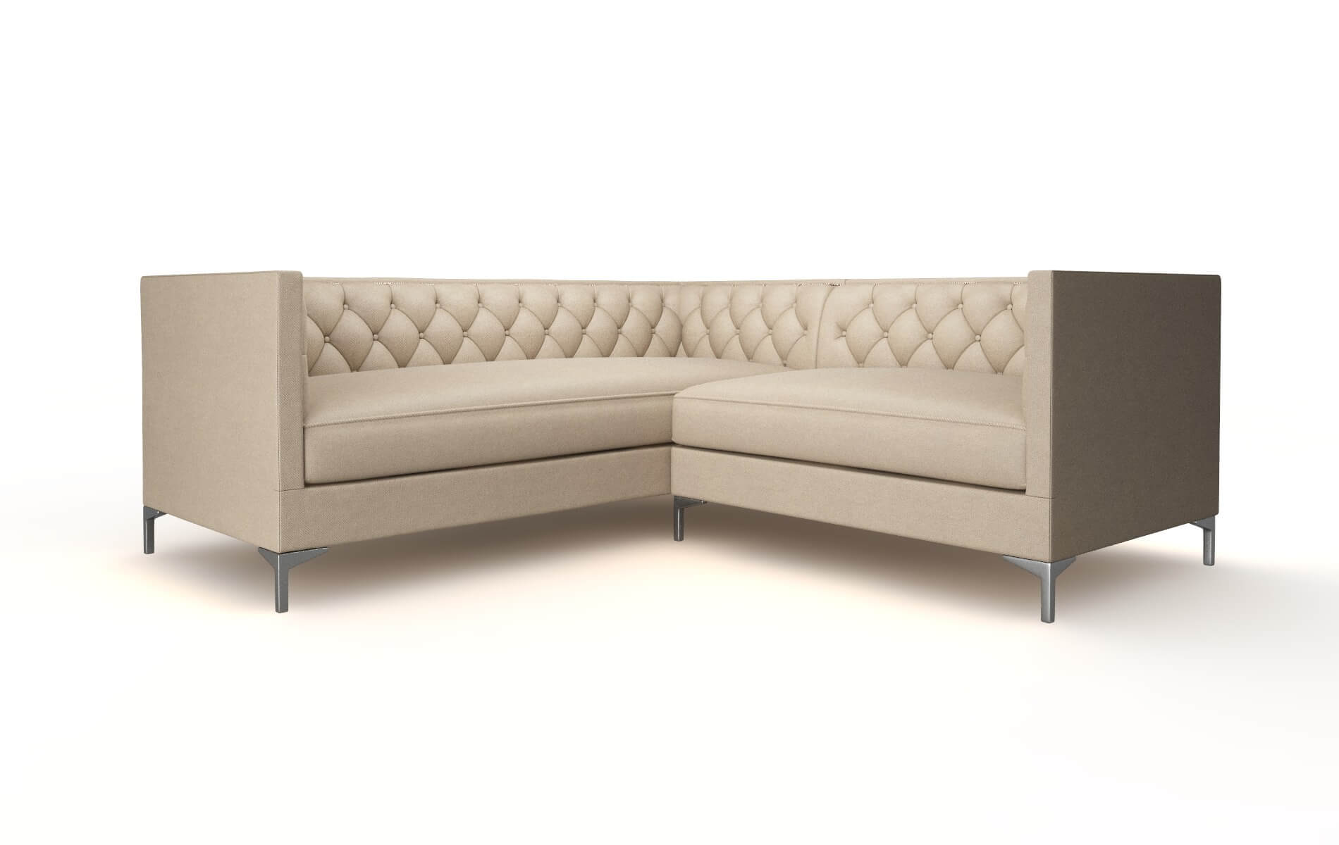 Gosford Rocket Cappuccino Sectional metal legs