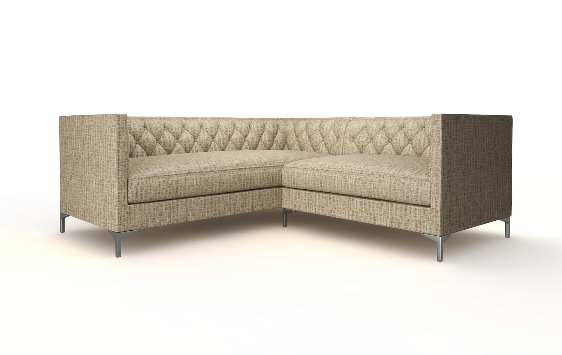 Gosford Venus Mocha Sectional metal legs