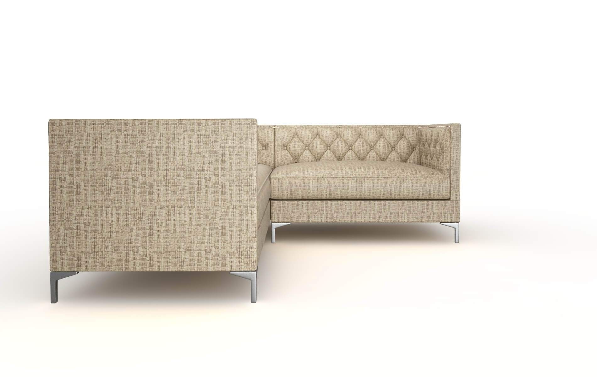 Gosford Venus Mocha Sectional metal legs 2