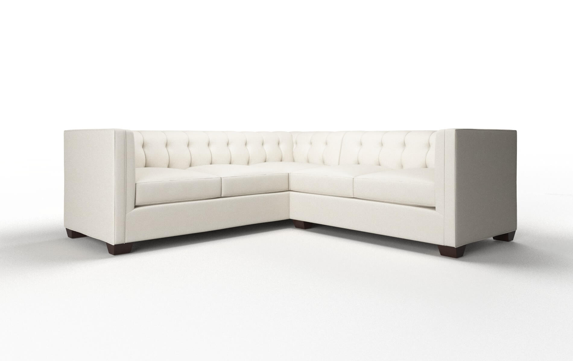 Grant Bungalow Ivory Sectional espresso legs