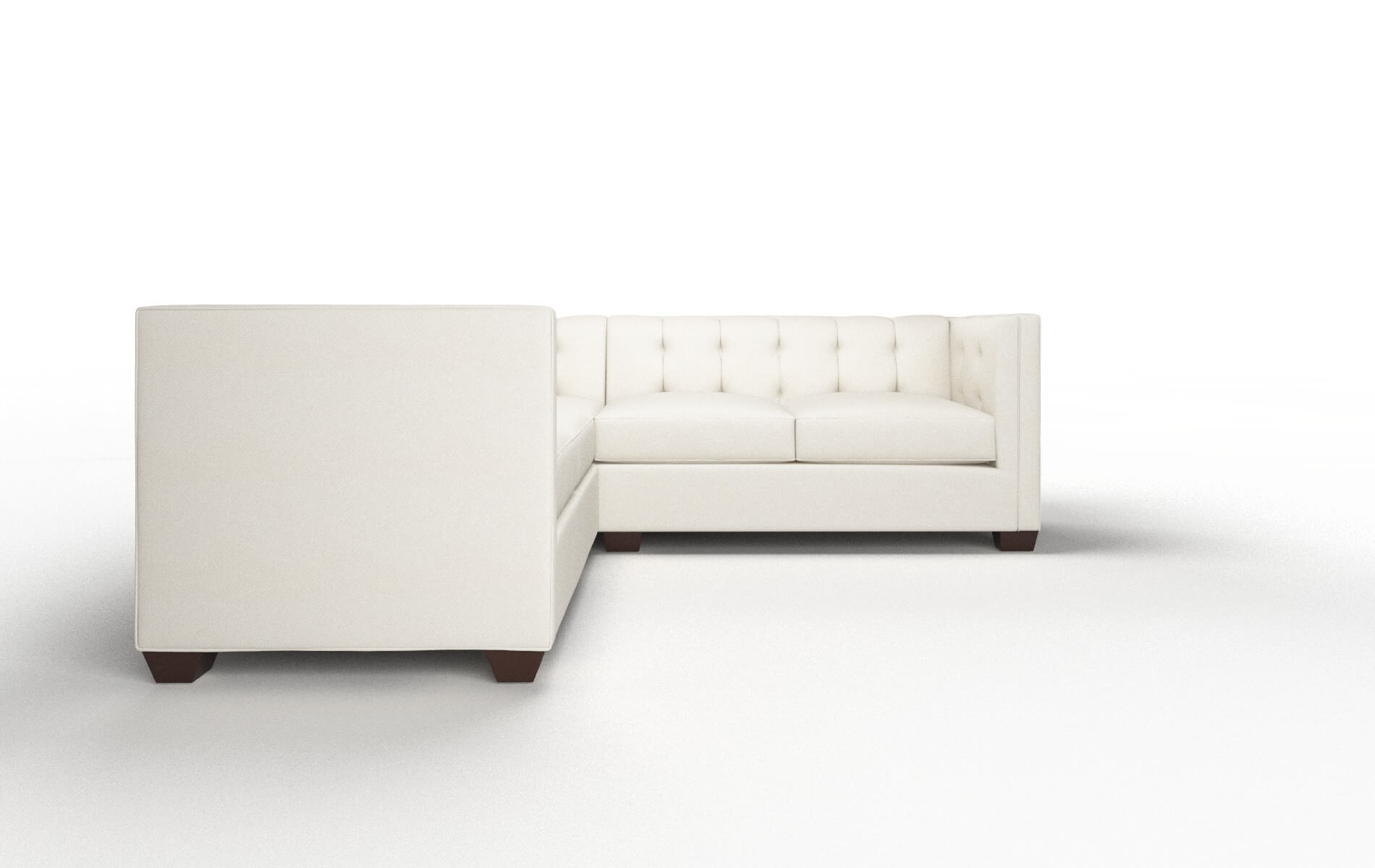 Grant Bungalow Ivory Sectional espresso legs 2