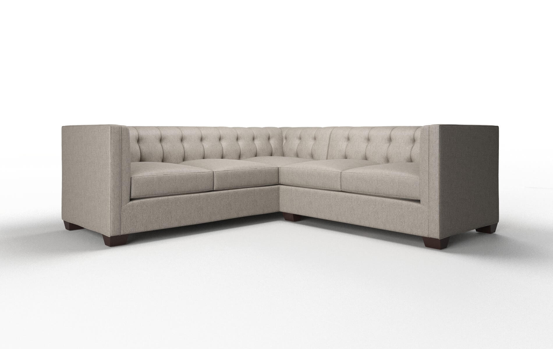 Grant Cosmo Taupe Sectional espresso legs 1