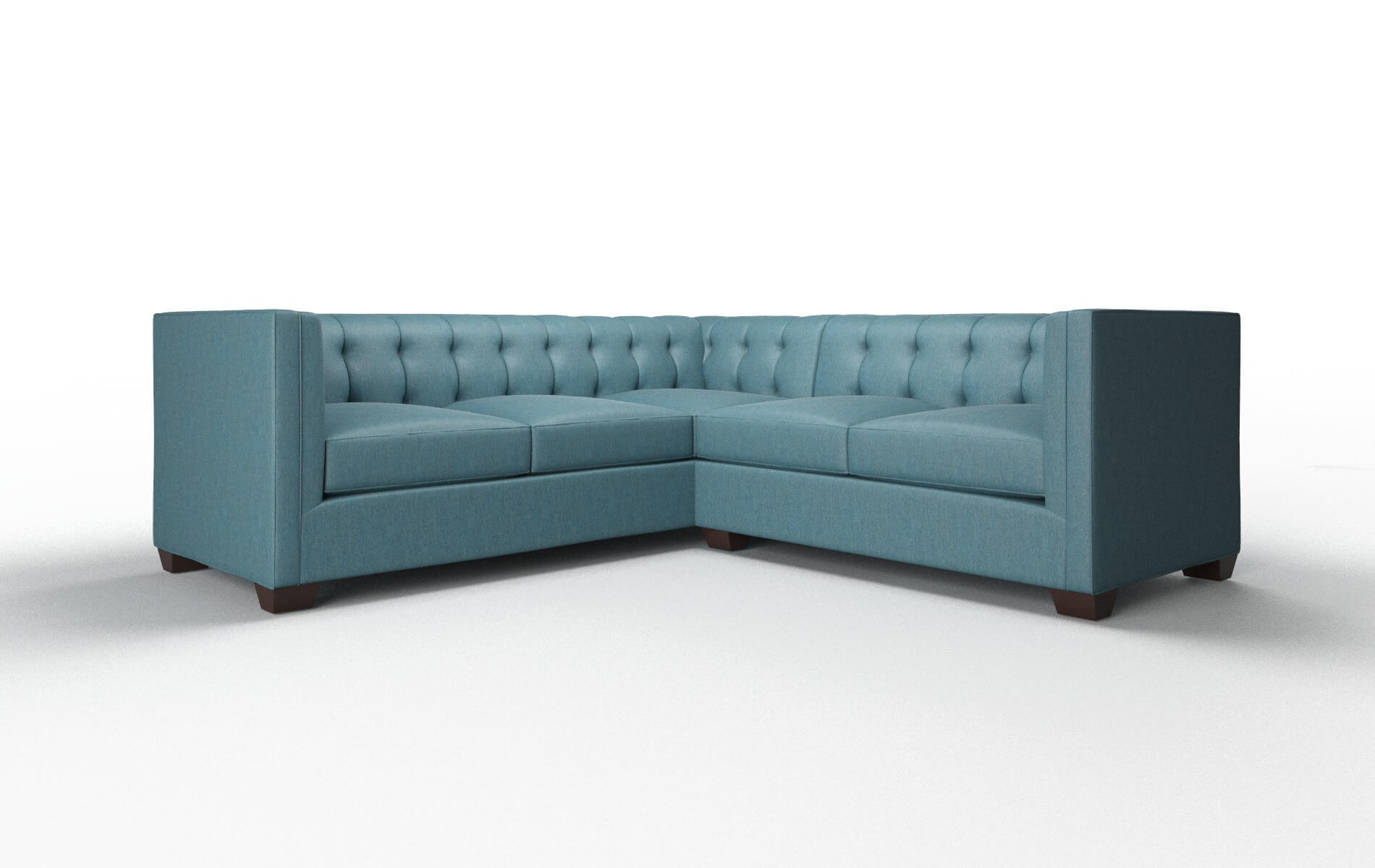 Grant Cosmo Teal Sectional espresso legs 1