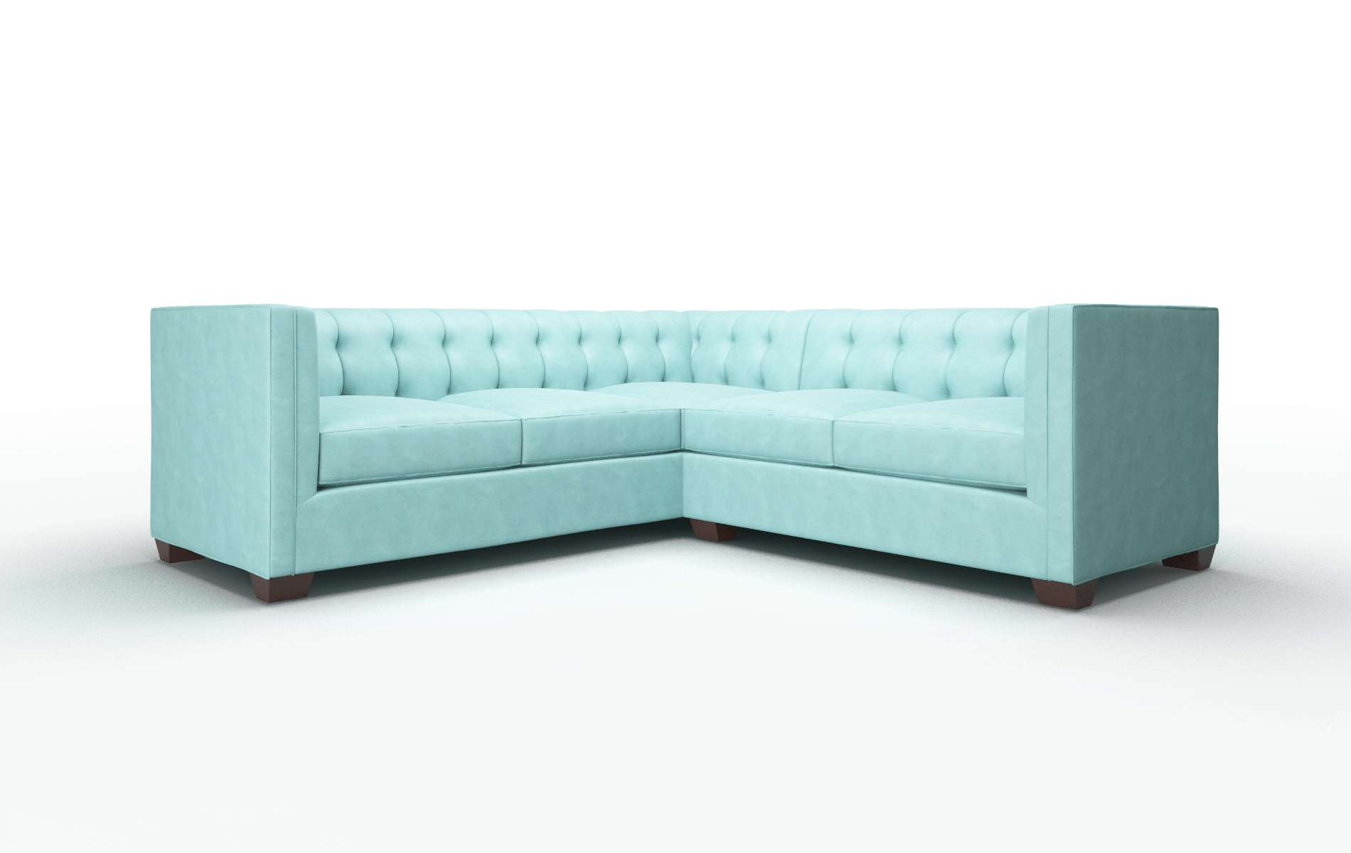 Grant Curious turquoise Sectional Espresso Legs  1