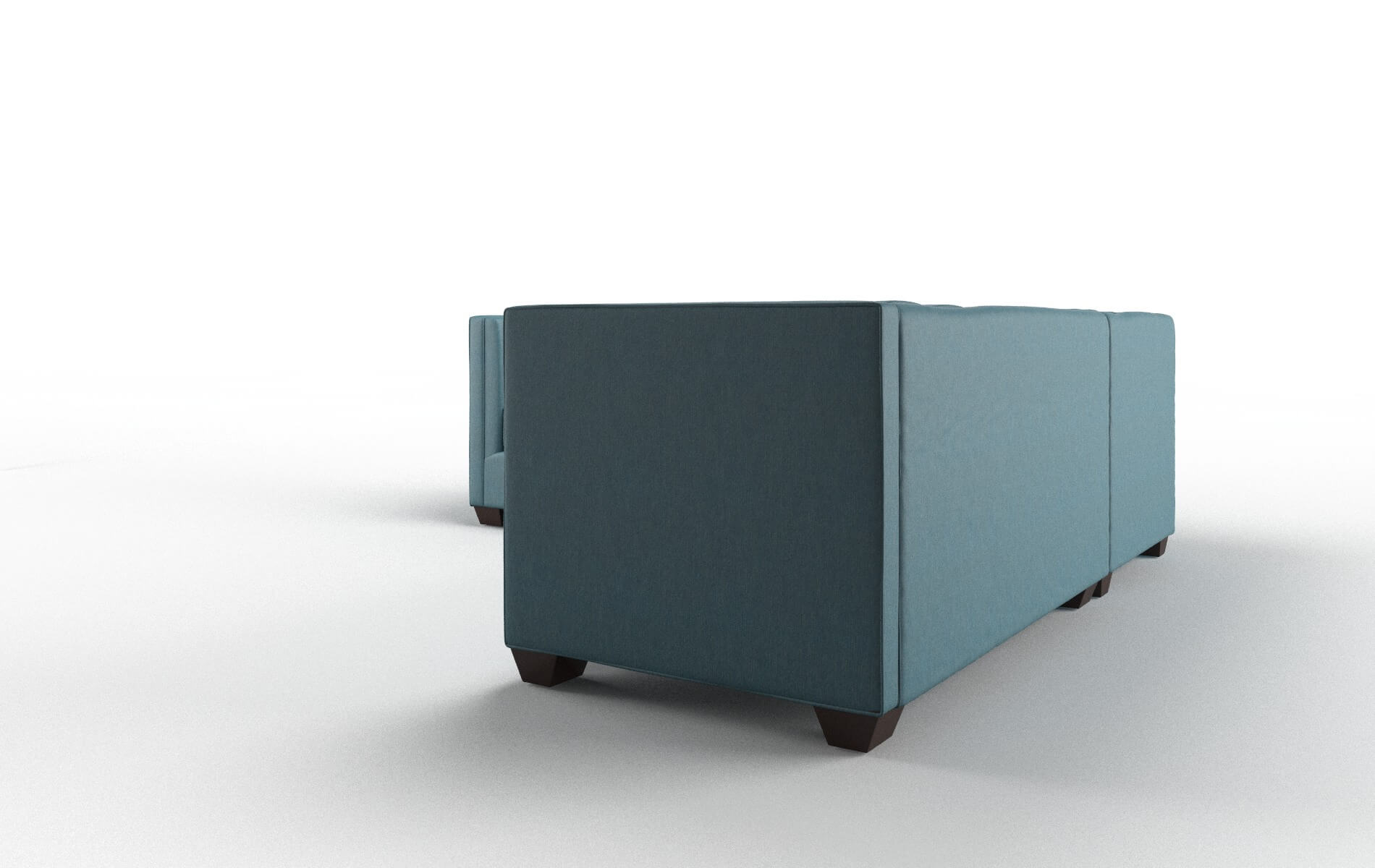 Grant Hepburn Teal Sectional espresso legs 4