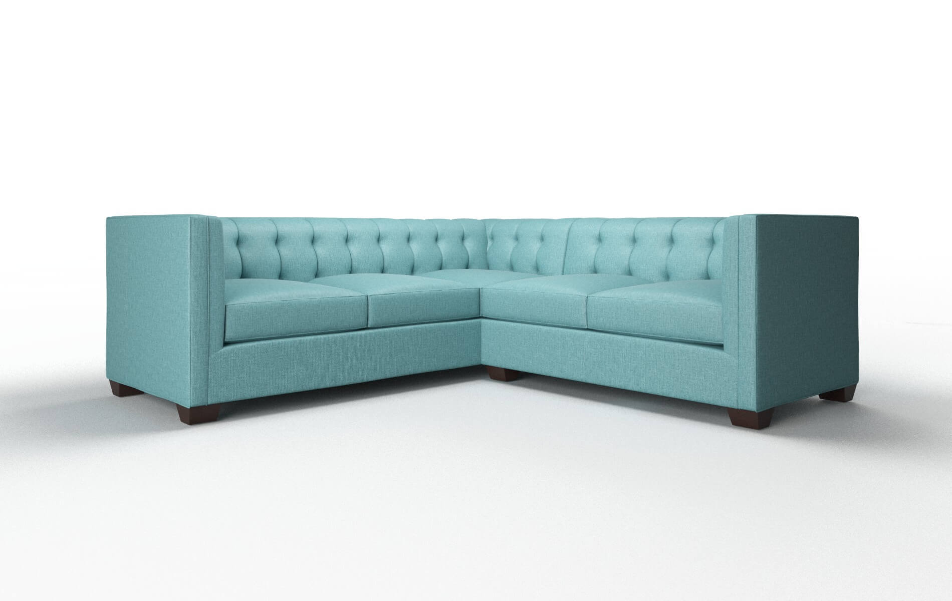 Grant Parker Turquoise Sectional espresso legs 1