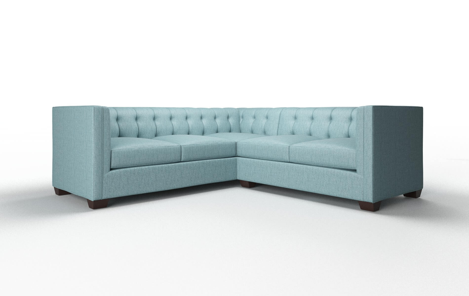 Grant Sasha Teal Sectional espresso legs 1