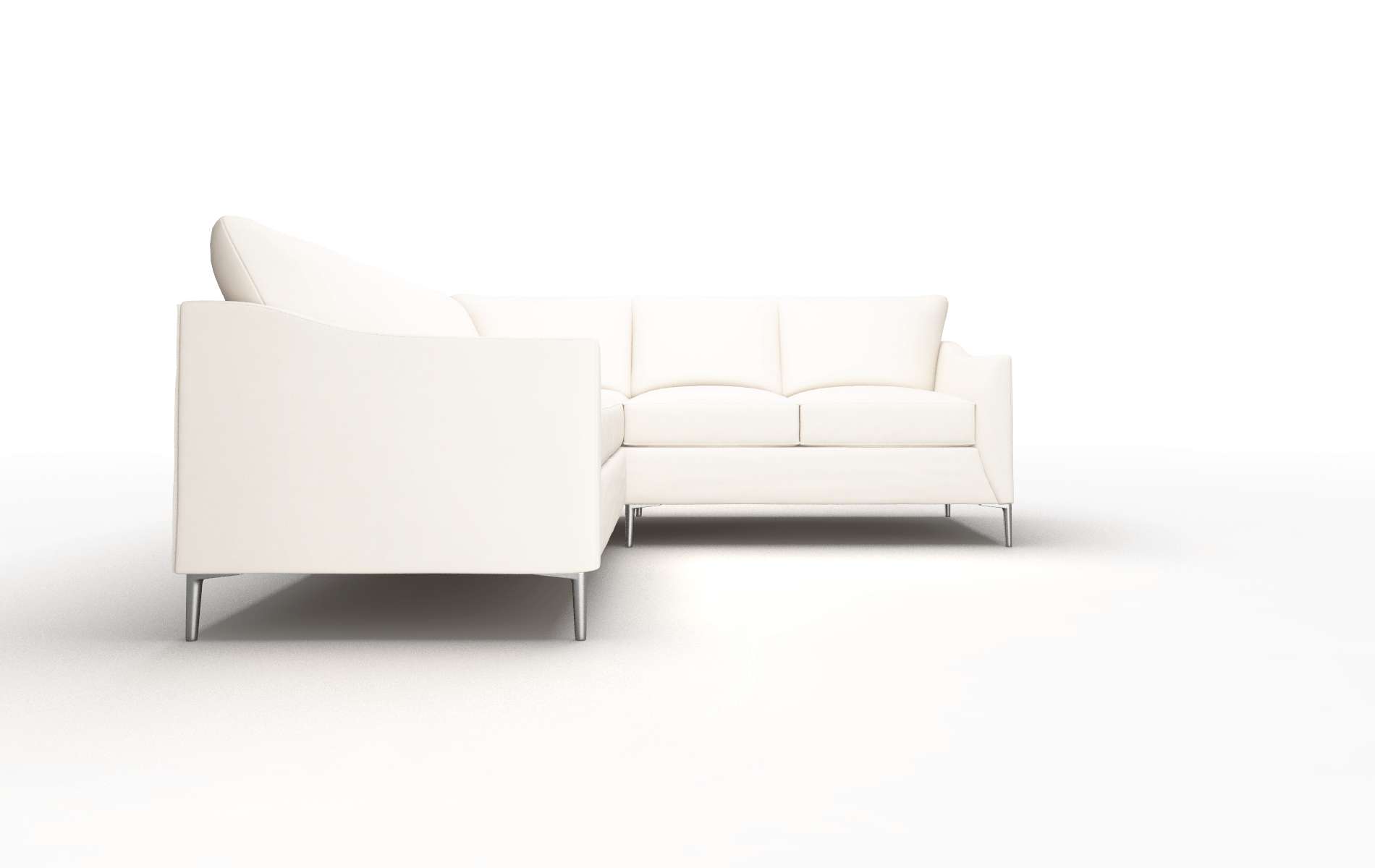 Hamburg Blanche Milky Sectional metal legs 2