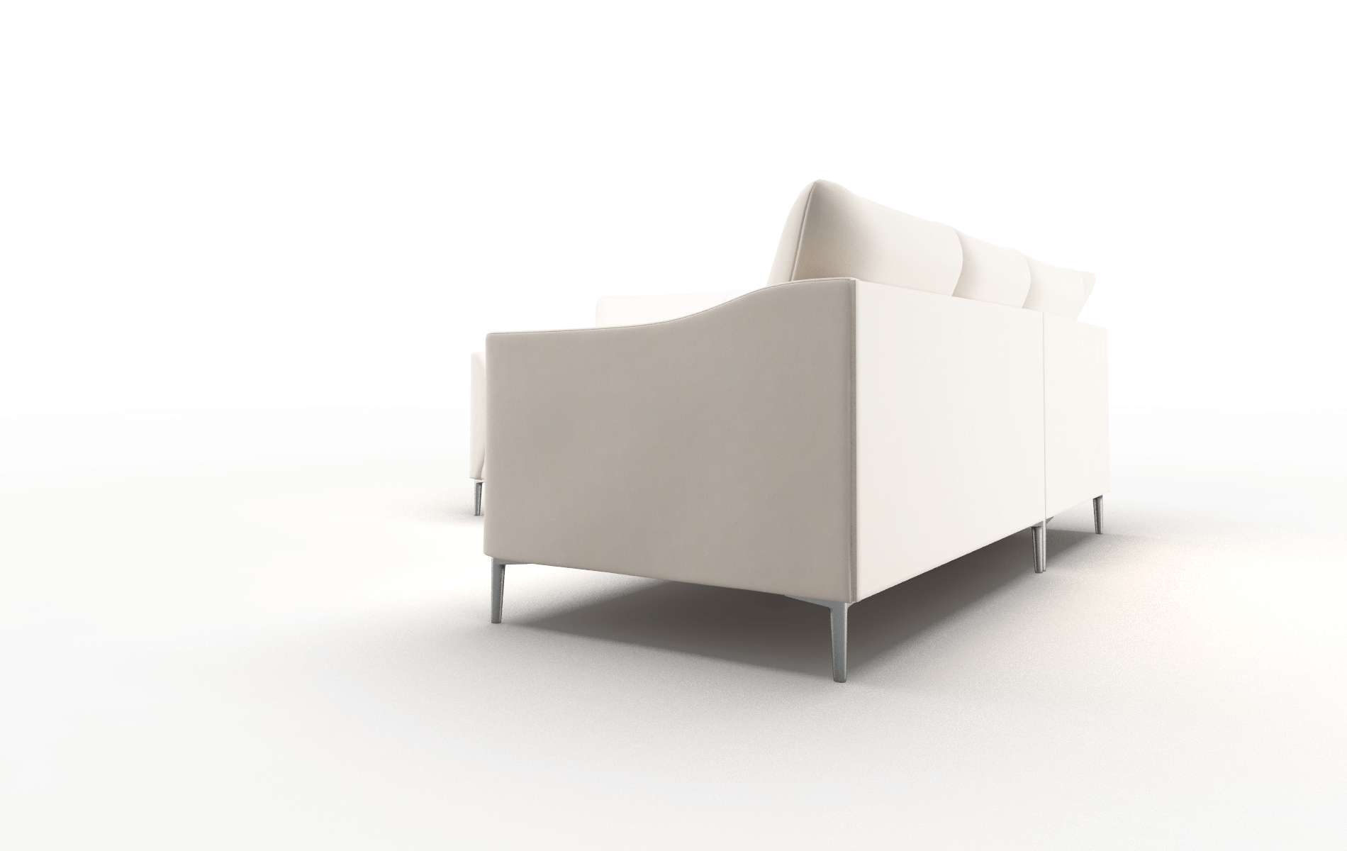 Hamburg Blanche Milky Sectional metal legs 4
