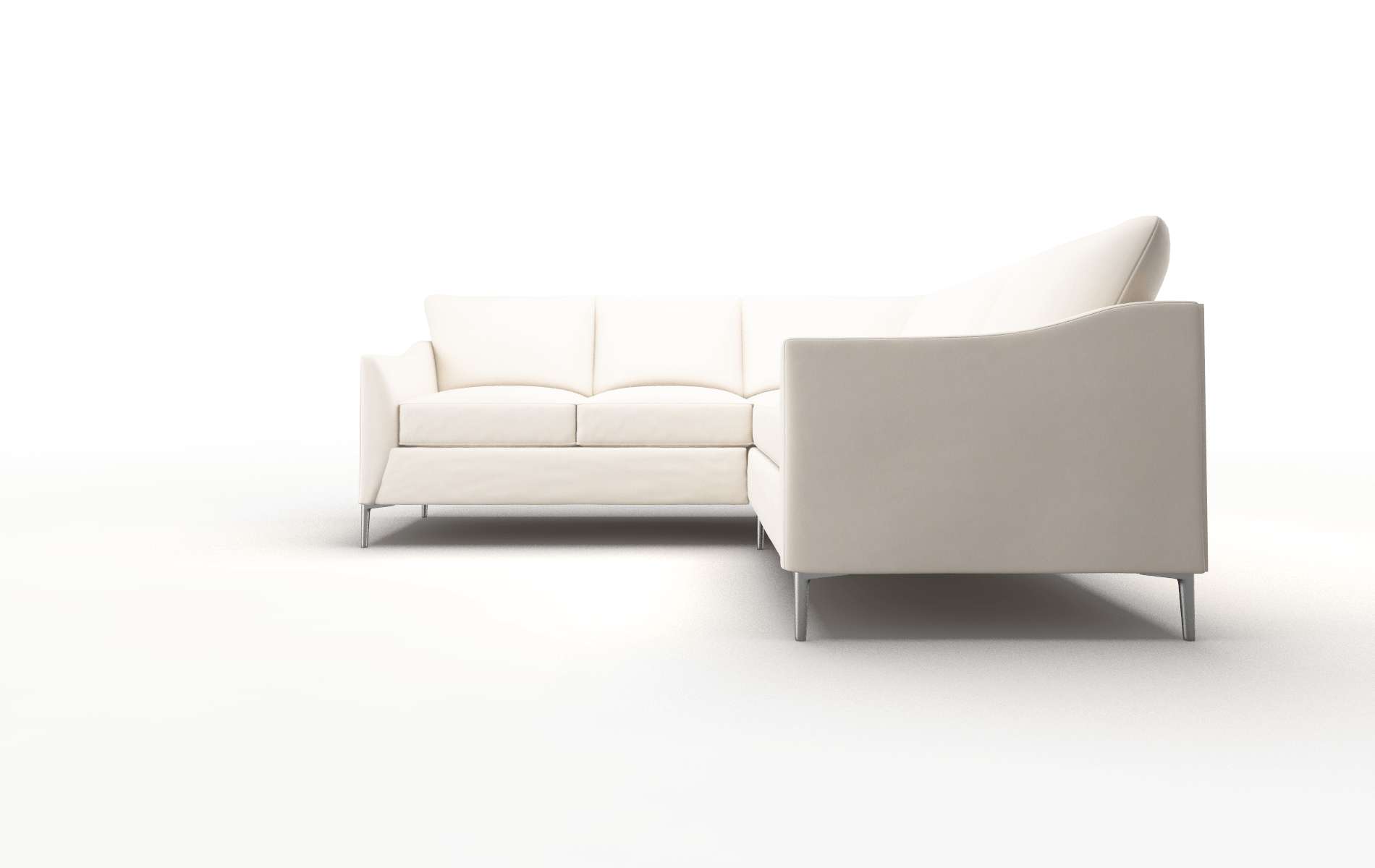 Hamburg Blanche Milky Sectional metal legs 5