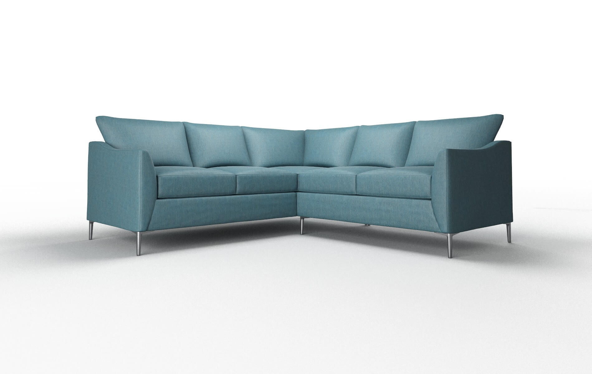 Hamburg Cosmo Teal Sectional metal legs 1