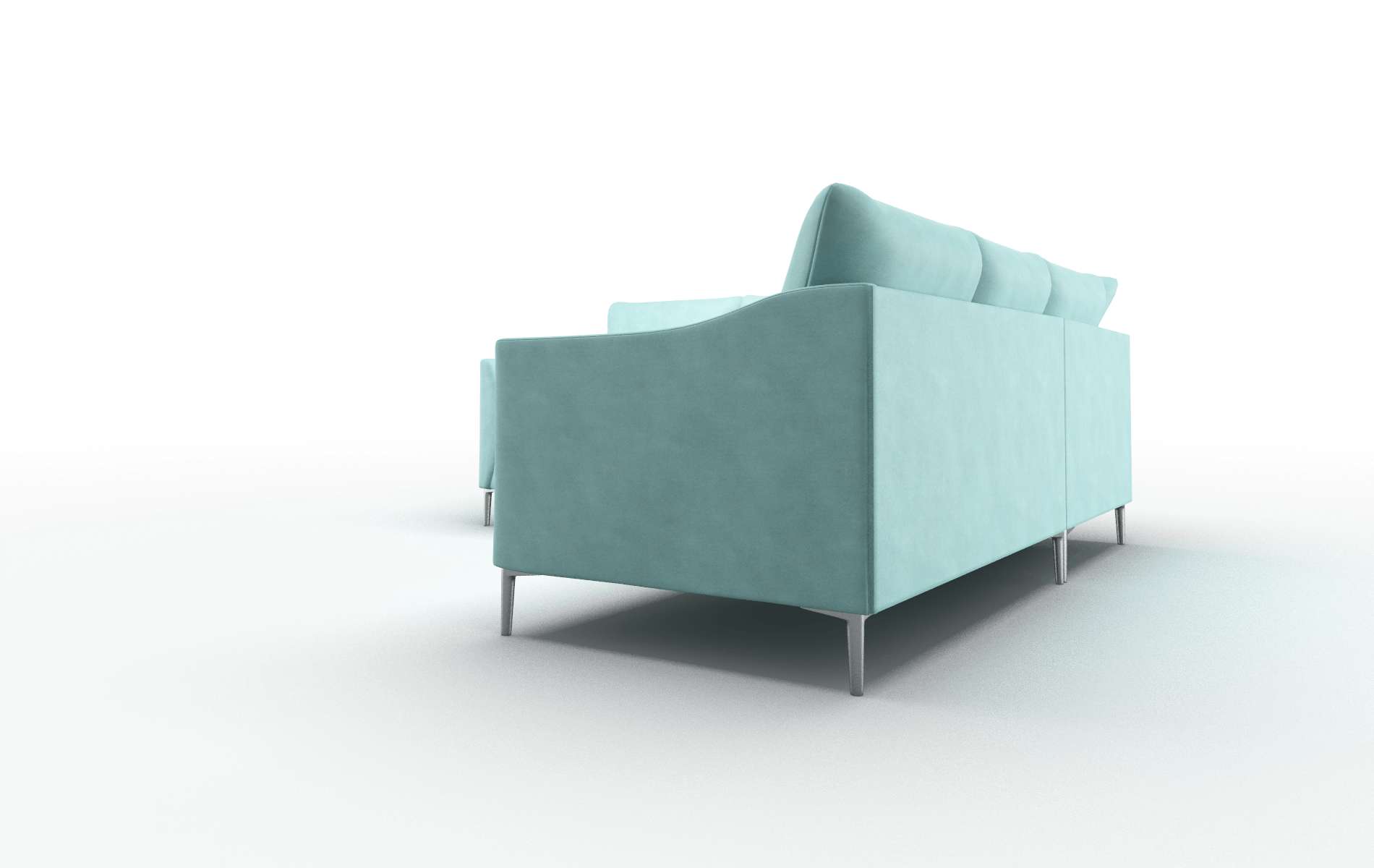 Hamburg Curious Turquoise Sectional metal legs 4