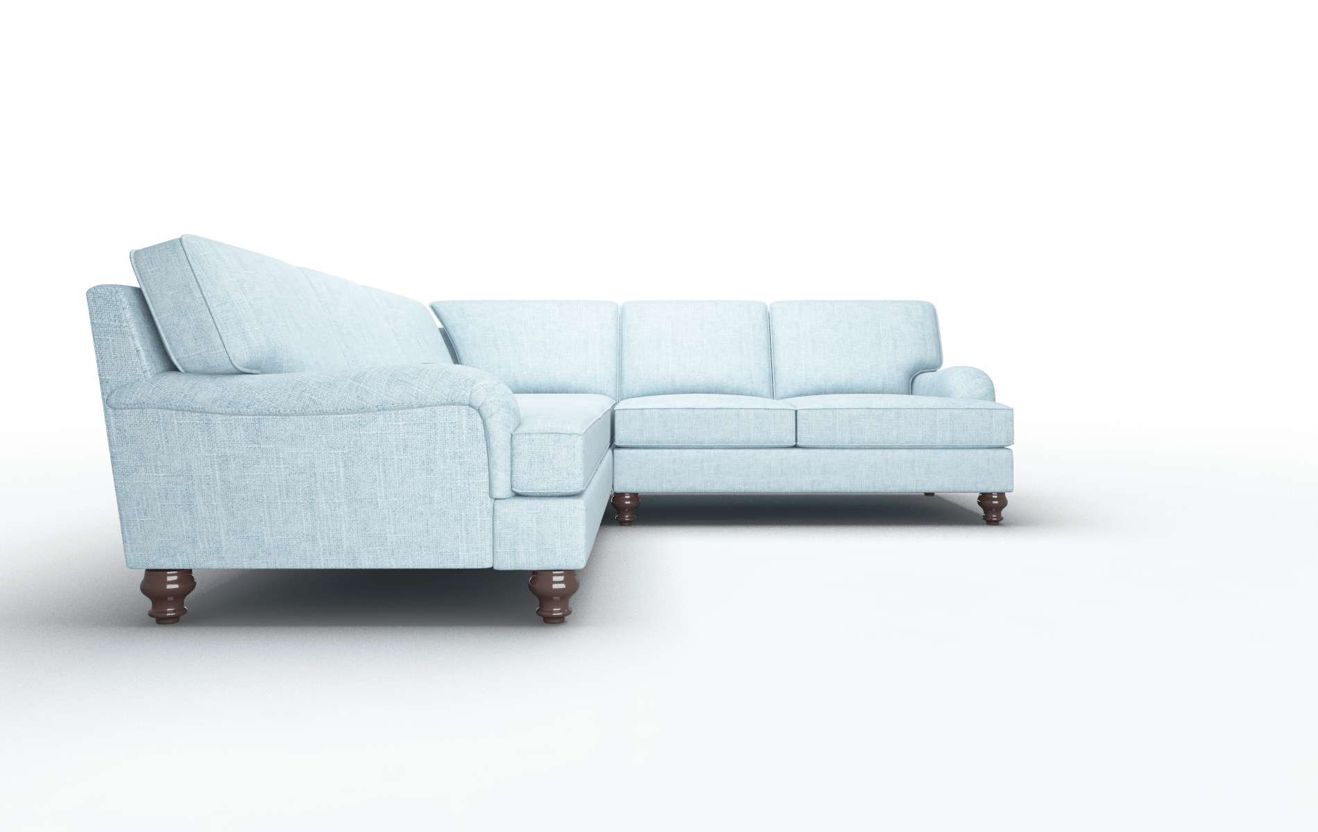 Hamilton Atlas Turquoise Sectional espresso legs 2