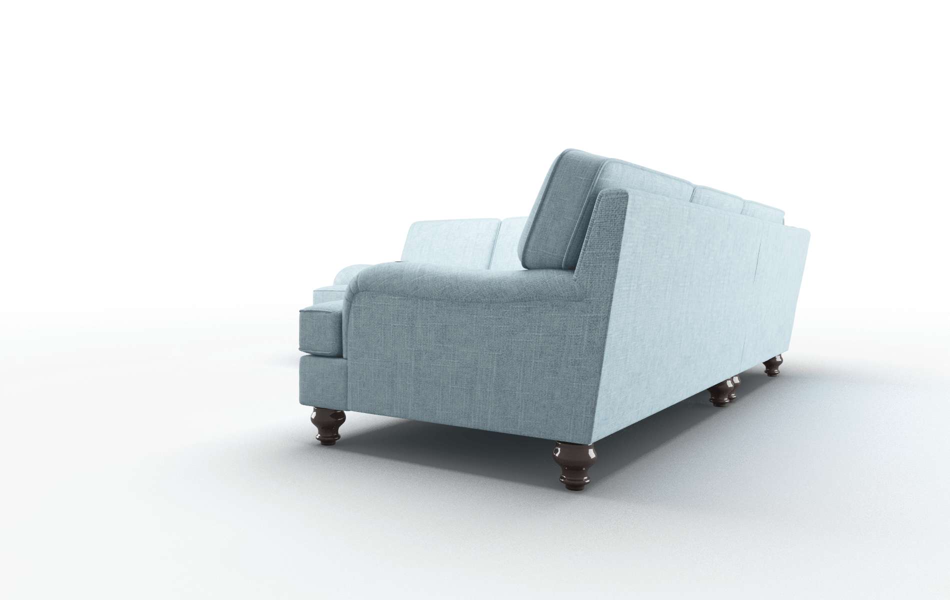 Hamilton Atlas Turquoise Sectional espresso legs 4