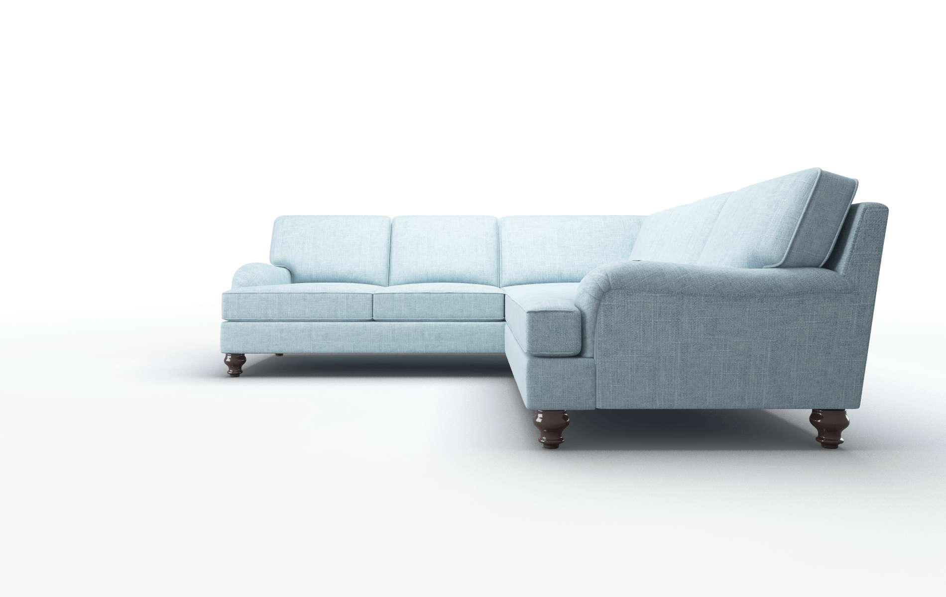 Hamilton Atlas Turquoise Sectional espresso legs 5