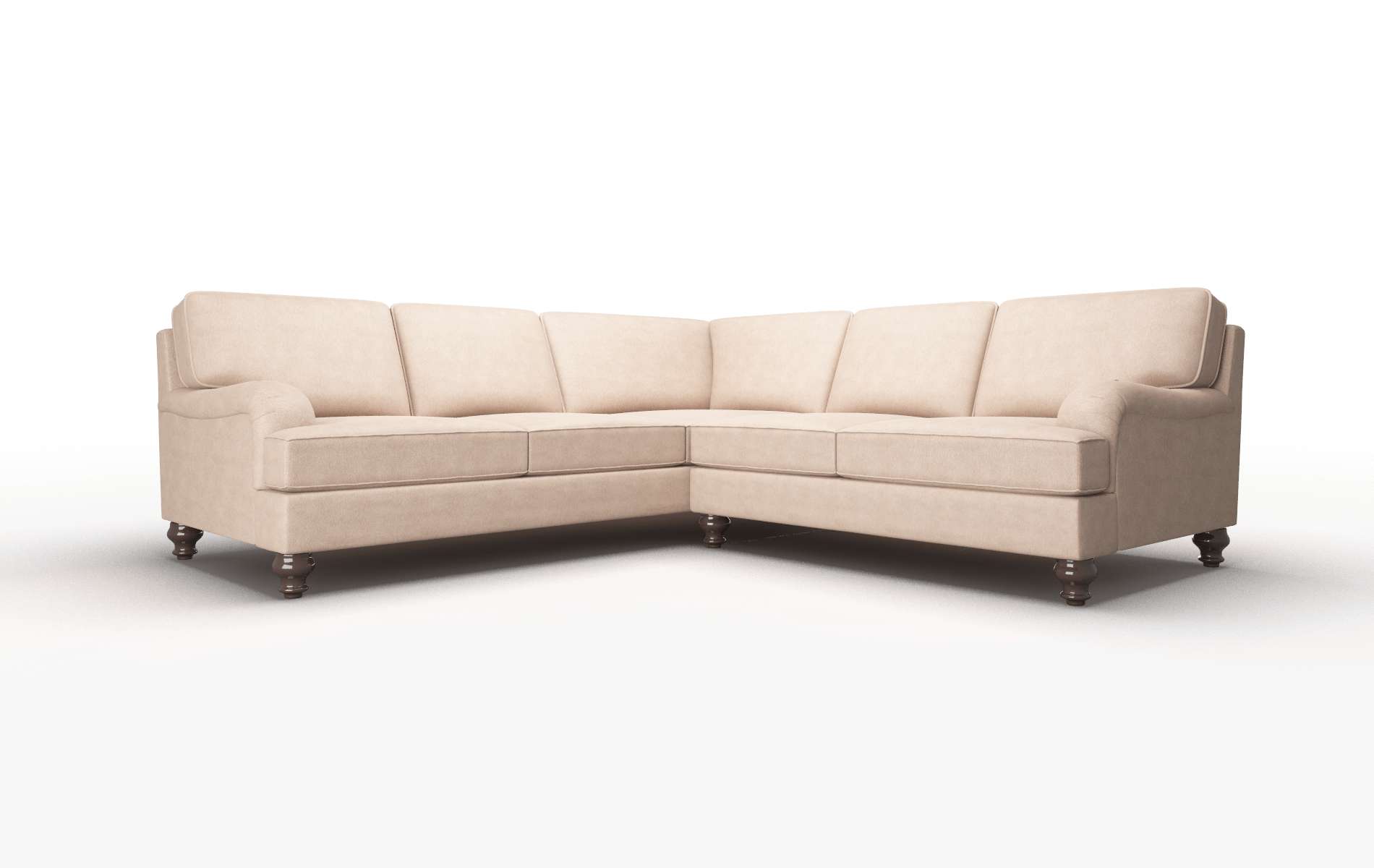 Hamilton Bella Cocoa Sectional espresso legs 1