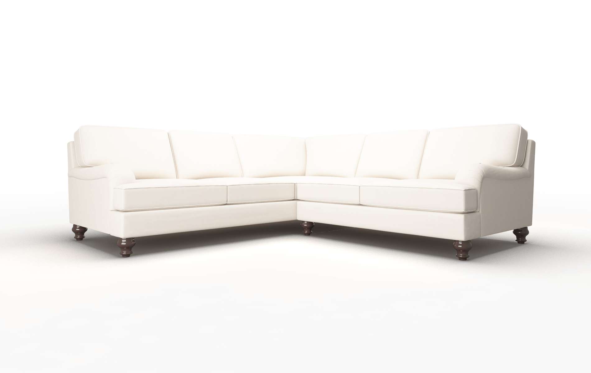 Hamilton Blanche milky Sectional Espresso Legs  1