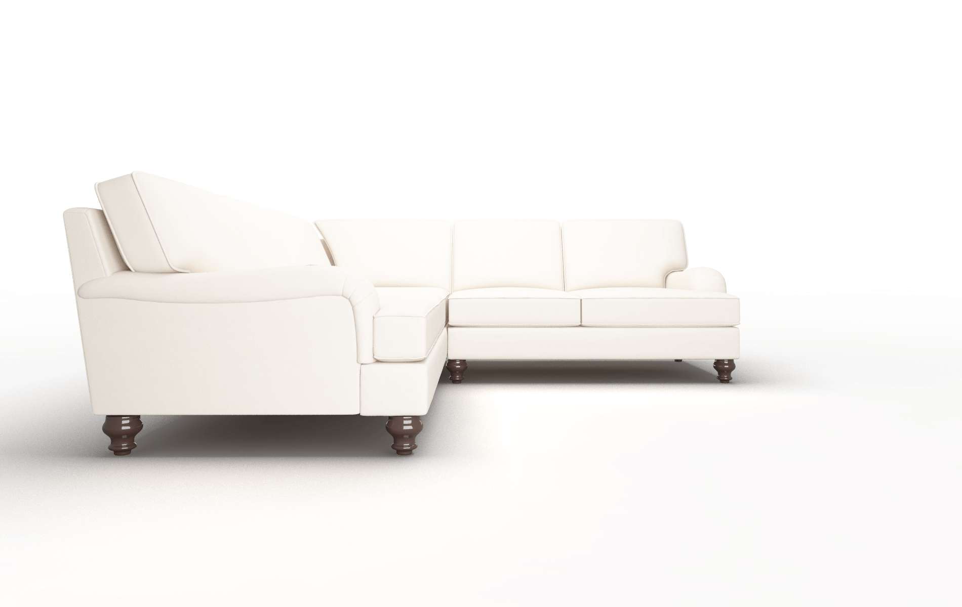 Hamilton Blanche Milky Sectional espresso legs 2