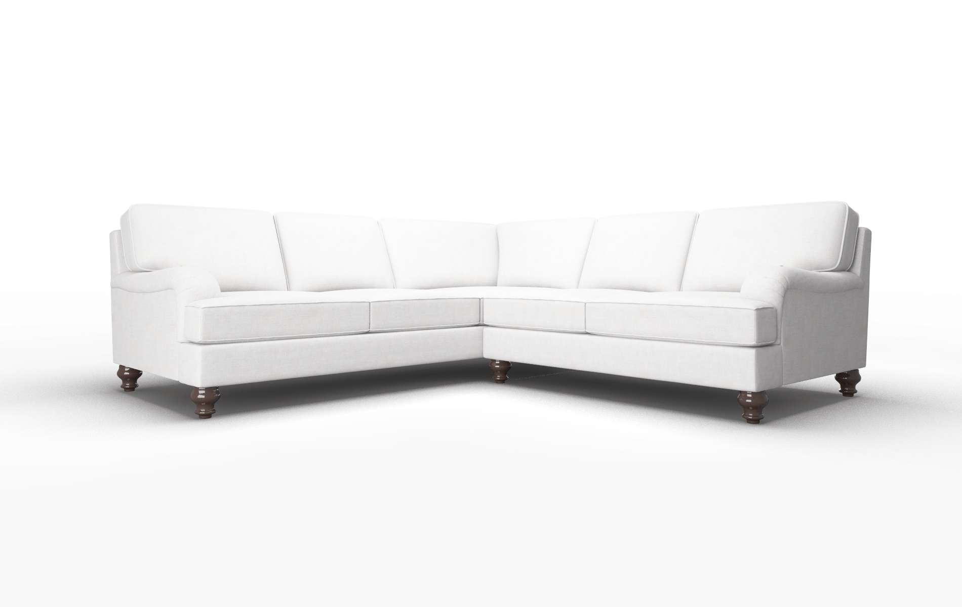 Hamilton Catalina Ivory Sectional espresso legs 1