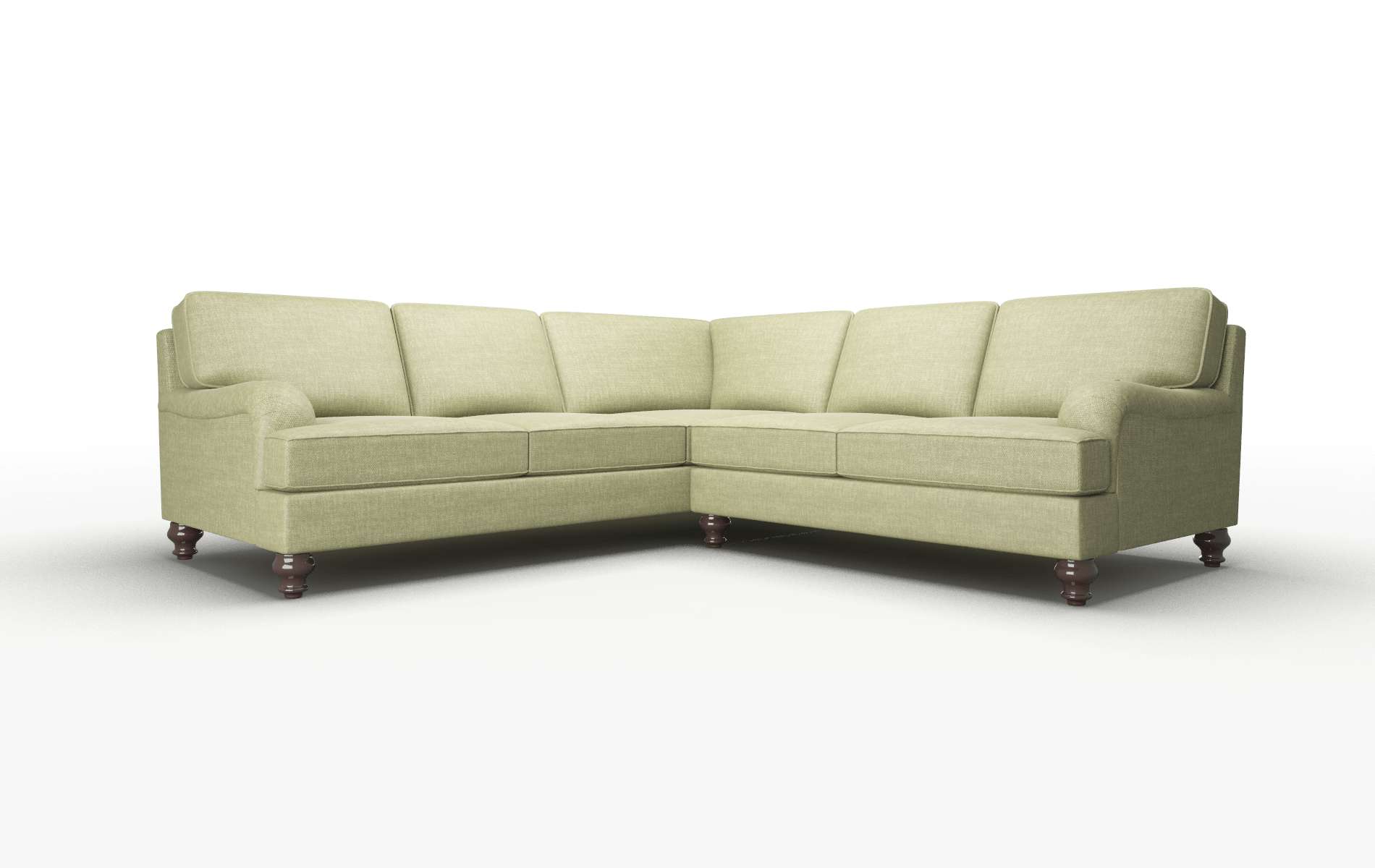 Hamilton Durham Lime Sectional espresso legs 1