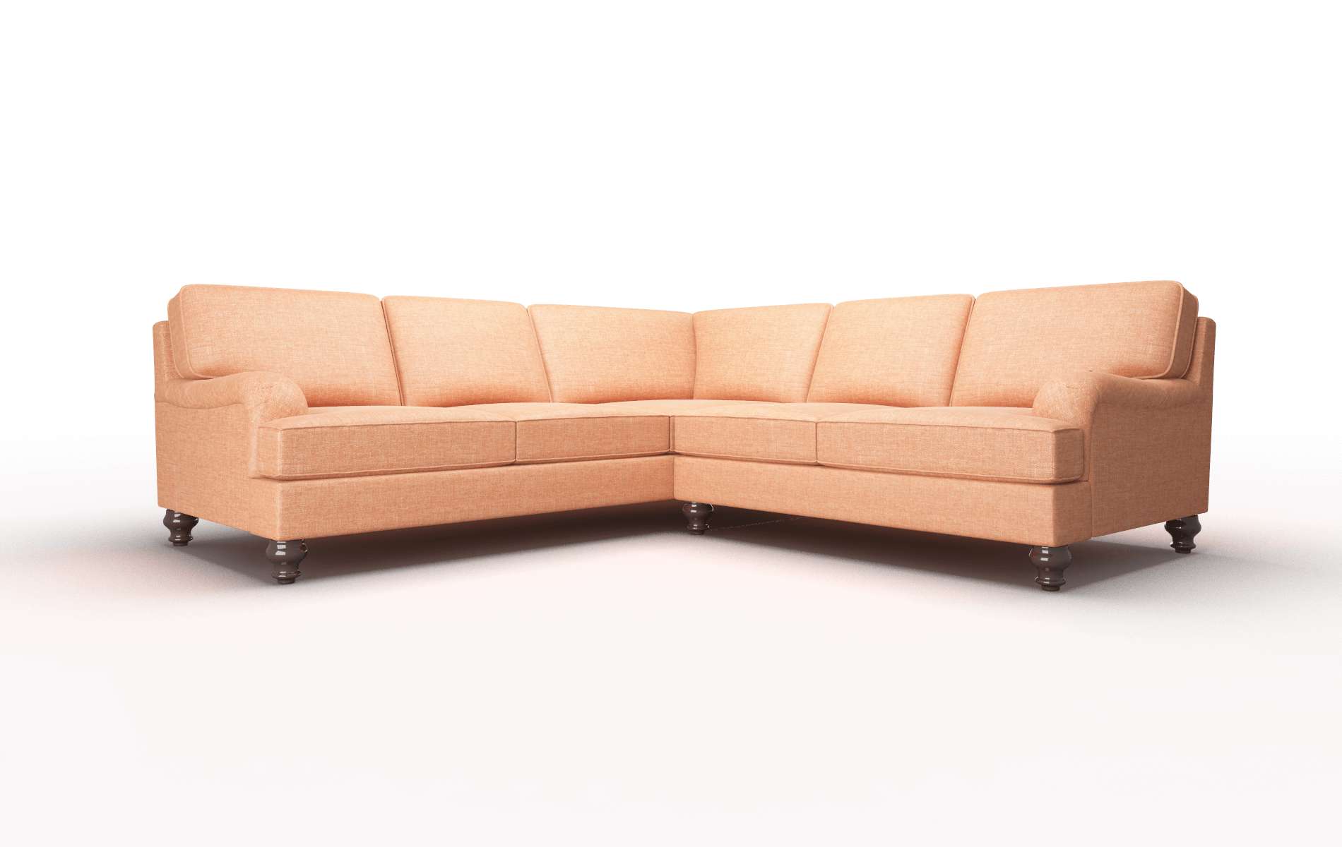 Hamilton Durham Tangerine Sectional espresso legs 1