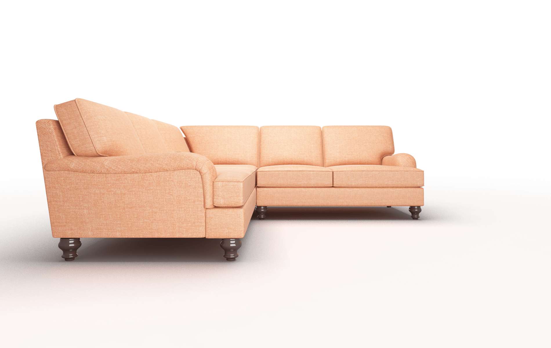 Hamilton Durham Tangerine Sectional espresso legs 2